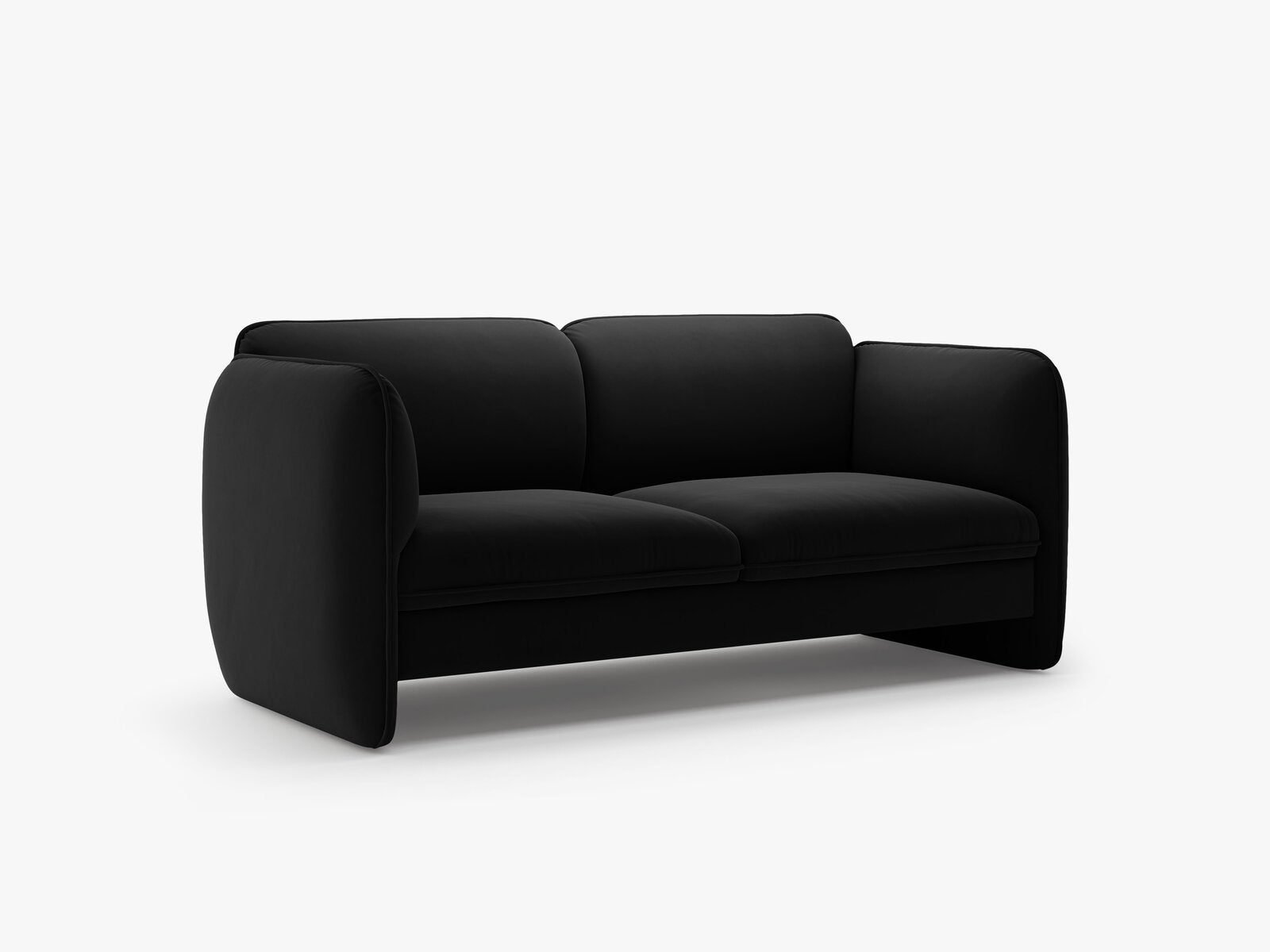 Micadoni Georgia Sofa 2-Sitzer Samt Magic Velvet Schwarz