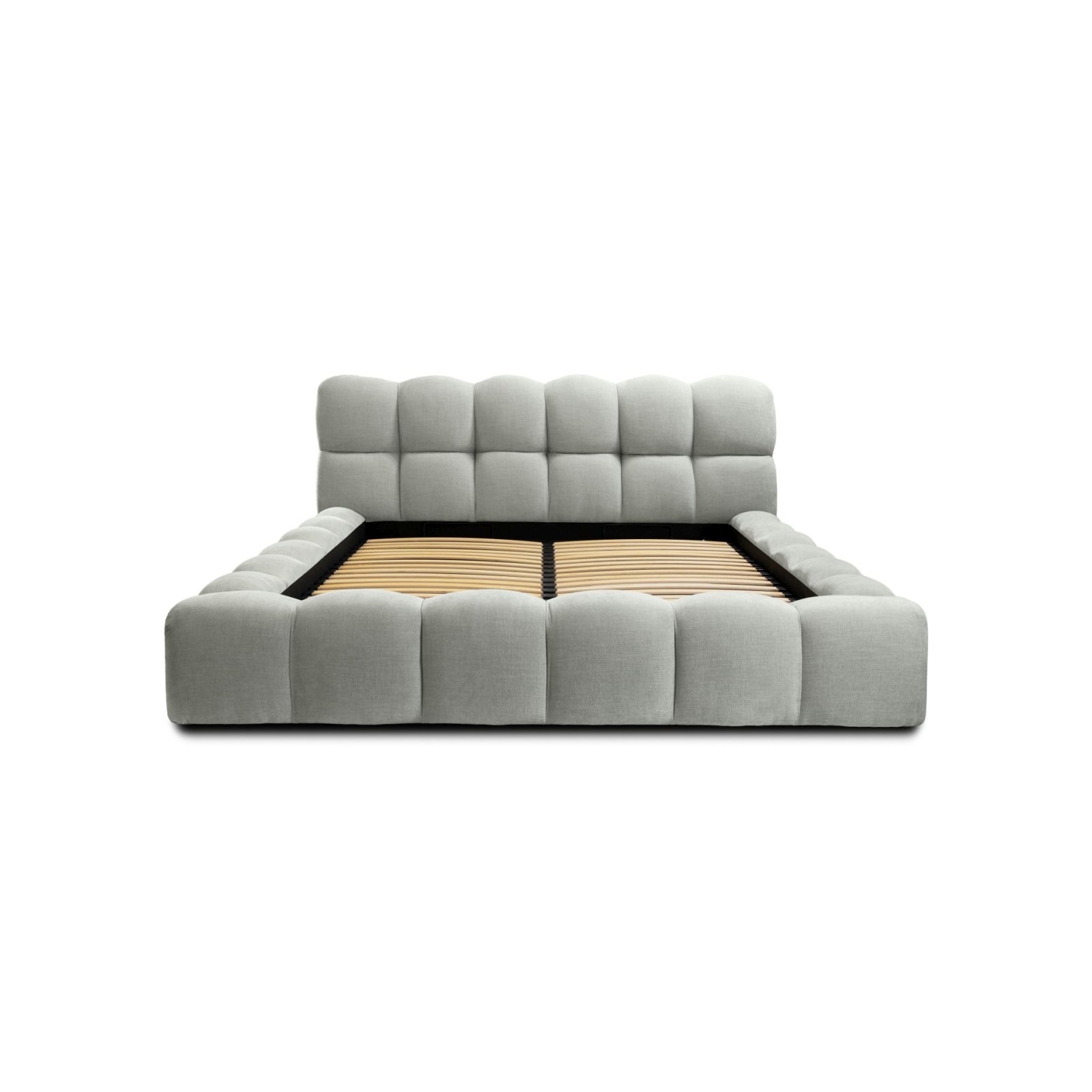 Polsterbett Vento Gewebestoff 180x200 mit Metallrahmen Boston Light Grey