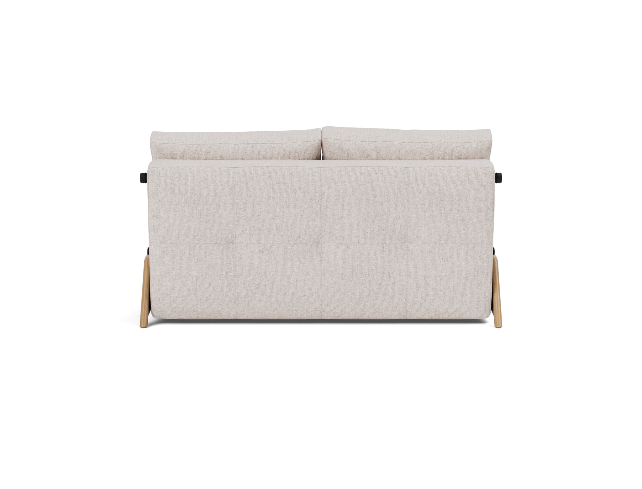 Schlafsofa Cubed 140 Strukturierter Stoff Weda 300-Weda-Sand Beine Eiche