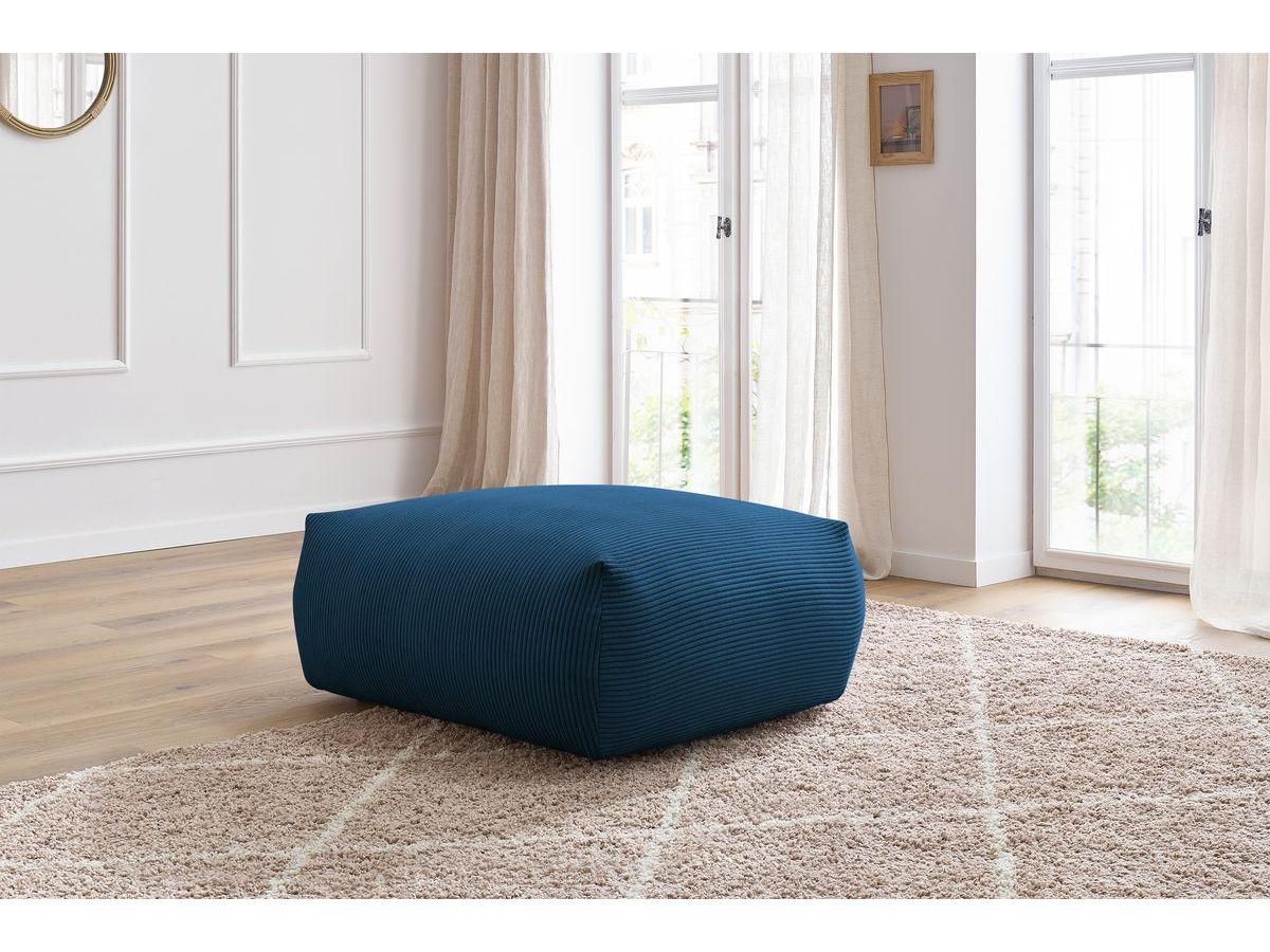 Bobochic Voltaire Pouf 106 × 90 cm Cordsamt Dunkelblau