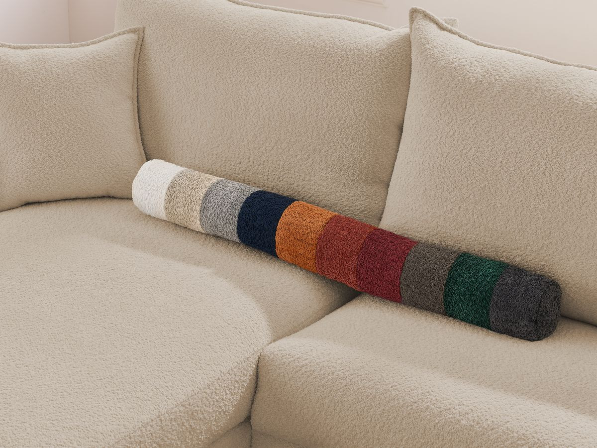 Bobochic Augustin Ecksofa mit Schlaffunktion und Bettkasten Bouclé-Stoff Beige, Liegefläche 140 × 200 cm