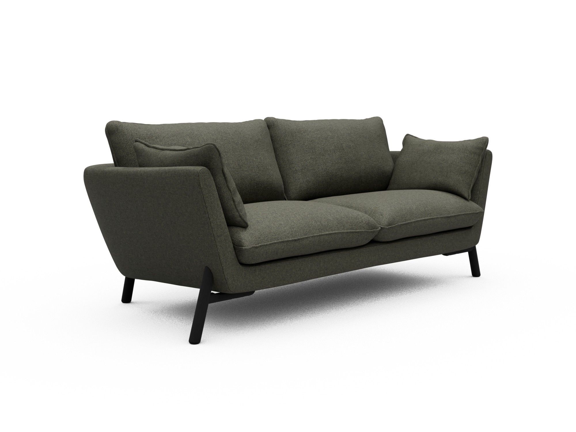Skandi Home Sofa Emil 2-Sitzer Beinfarbe Eiche Schwarz Sama-Winter-Moss moebelfaktor