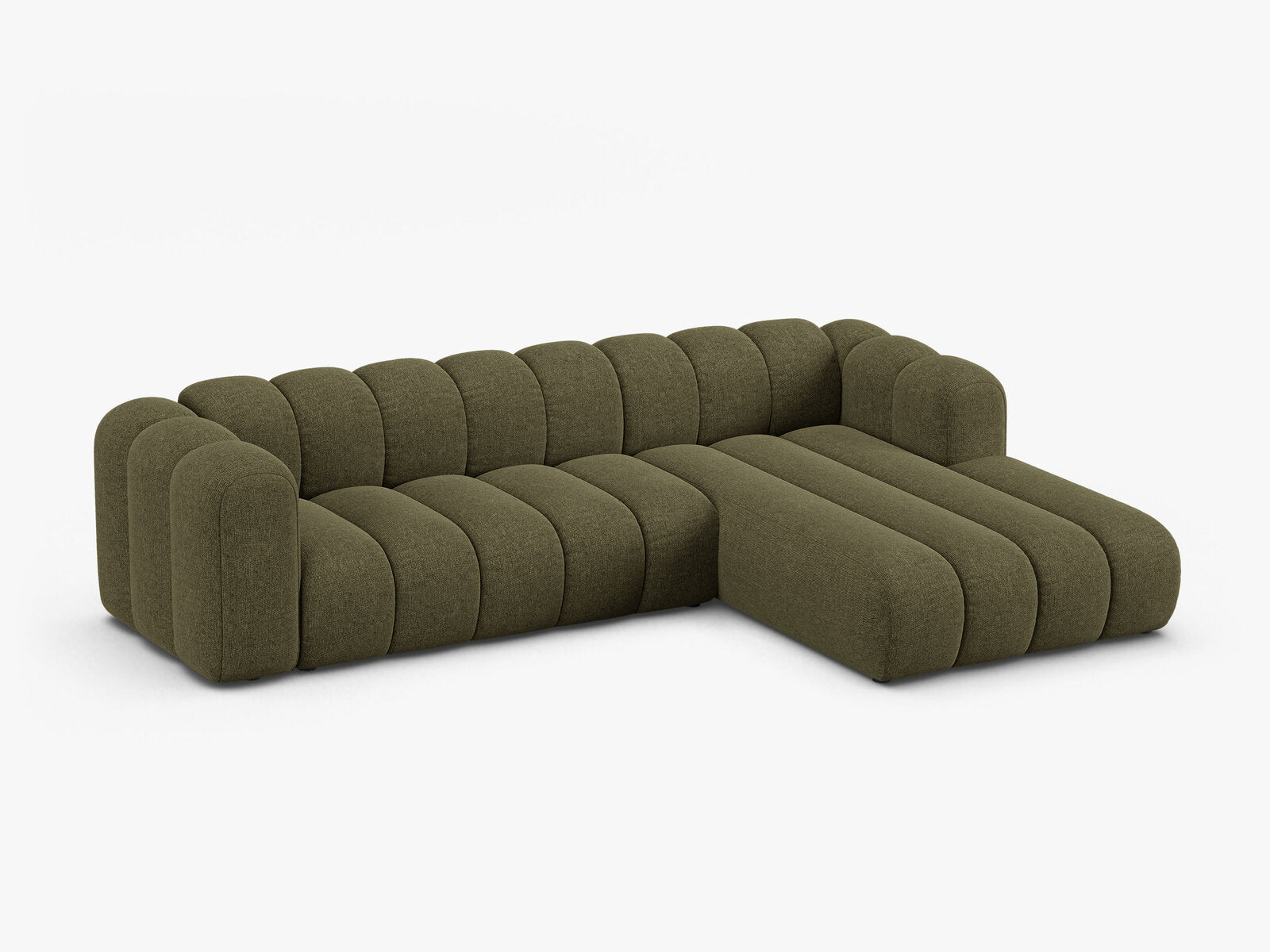 Micadoni Modulares Ecksofa Lupine 4-Sitzer Rechts Chenille Eden Grün