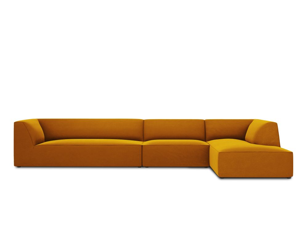 Cosmopolitan Design Ecksofa Siena 5-Sitzer Samt Salvador Gelb Rechts