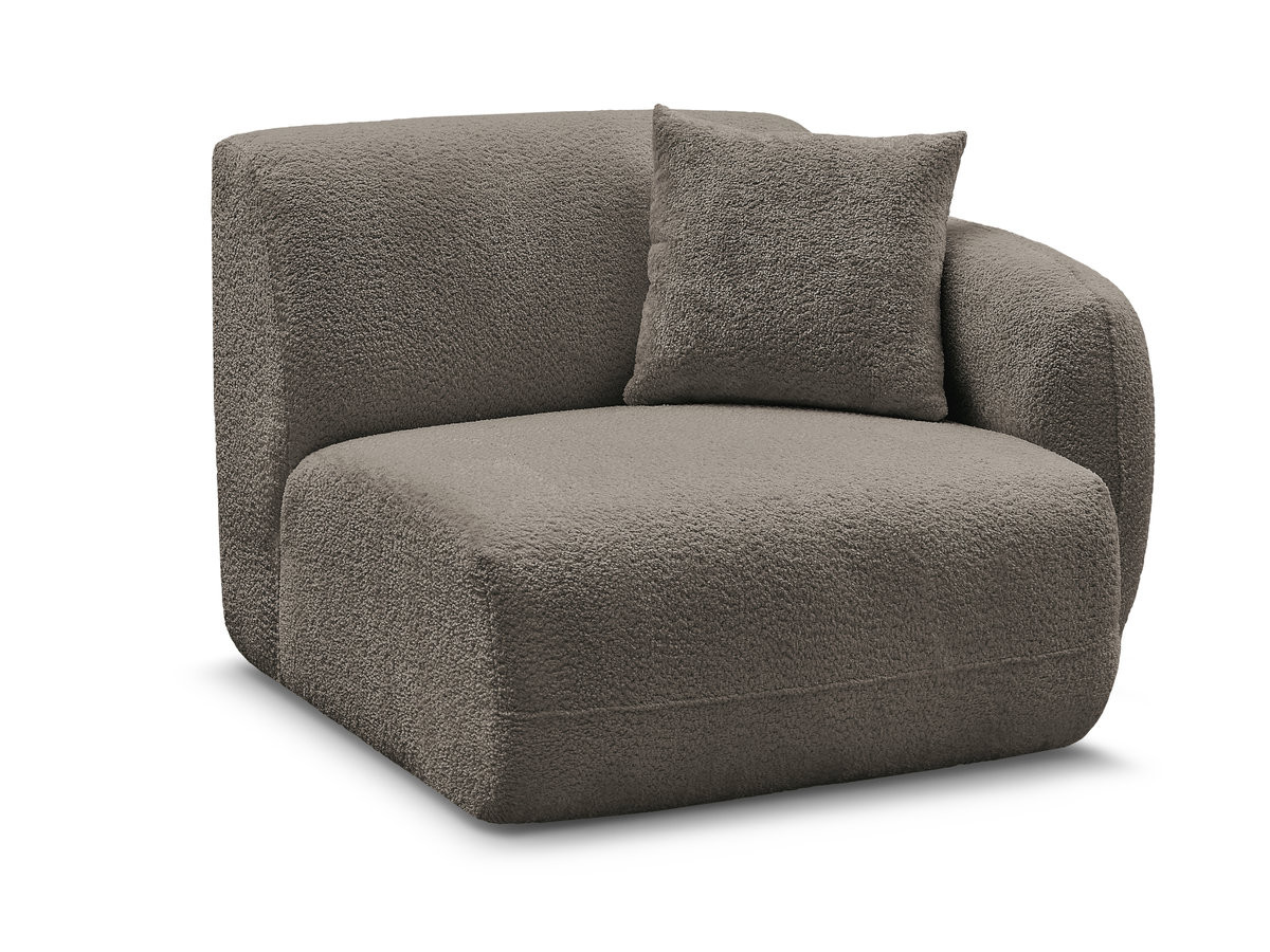 Bobochic Anda Sofamodul 1-Sitzer 104 × 103 cm Chenille Taupe Ecke rechts