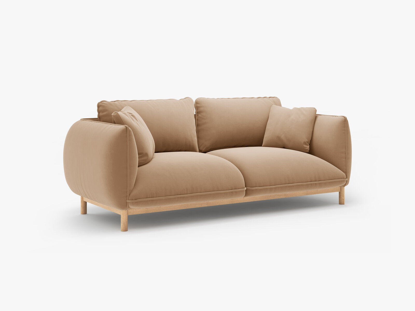Micadoni Ada Sofa 2-Sitzer Samt Casino Mandelbeige
