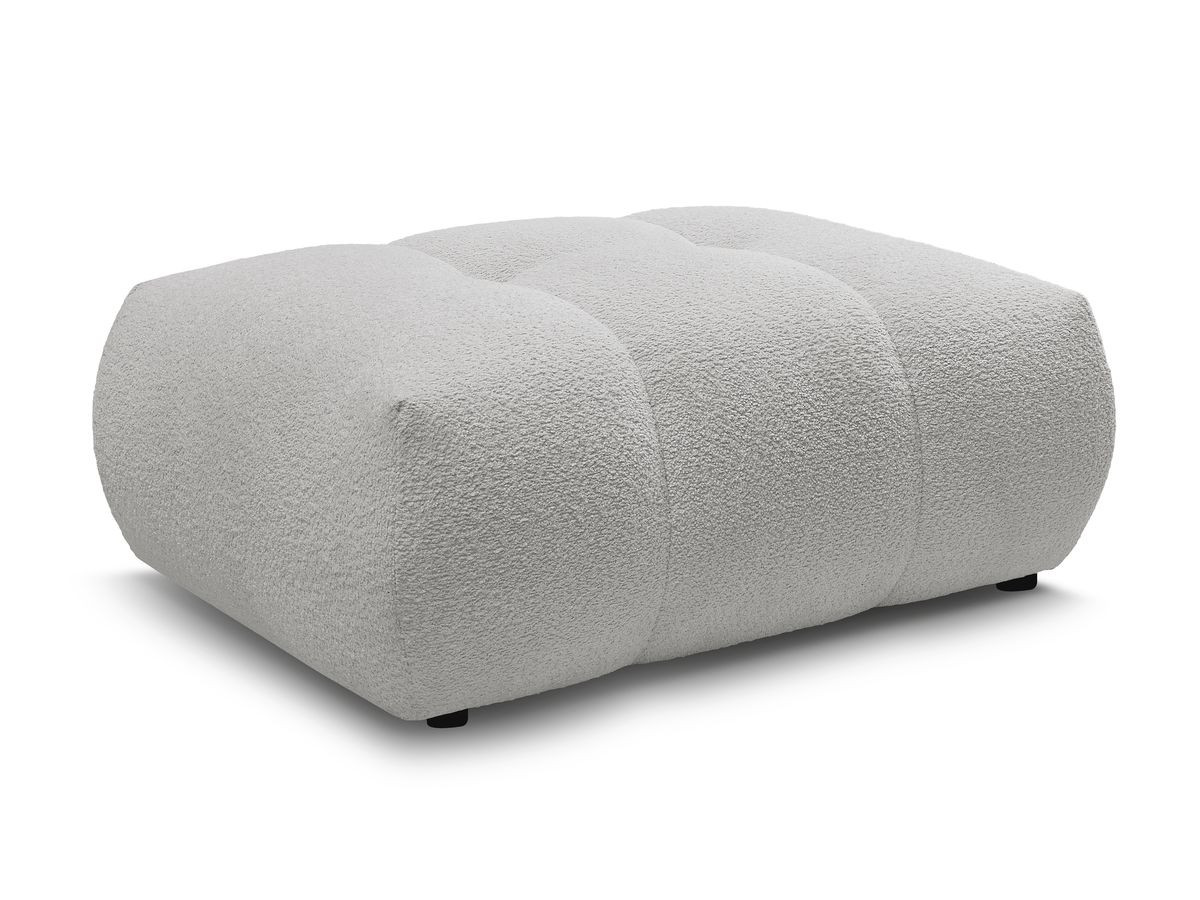Bobochic Fuji Pouf Bouclé-Stoff Hellgrau
