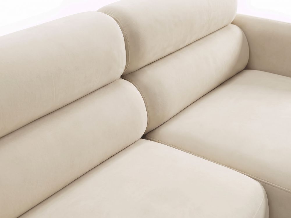 Cosmopolitan Design Ecksofa Malmo 3-Sitzer Samt Bluvel Helles Beige Rechts