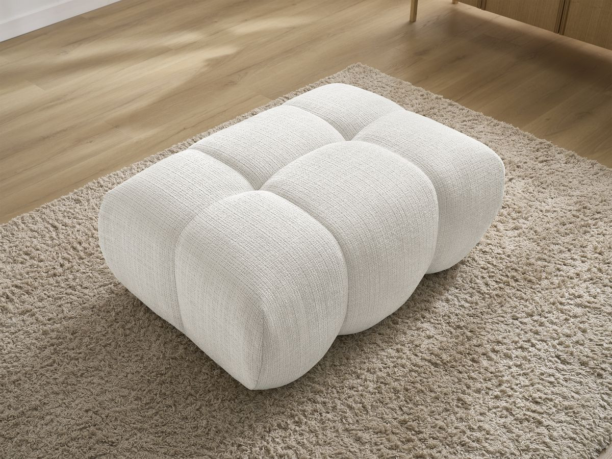 Bobochic Ivane Pouf Strukturstoff Weiß