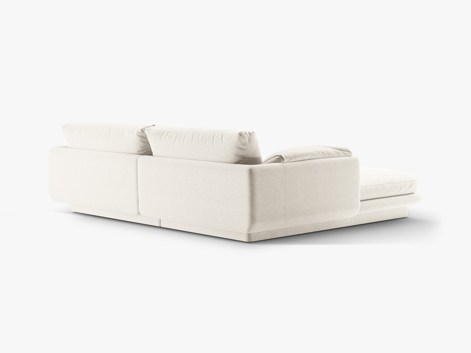 Micadoni Ecksofa Torino 3-Sitzer Rechts Strukturierter Stoff Elfenbein