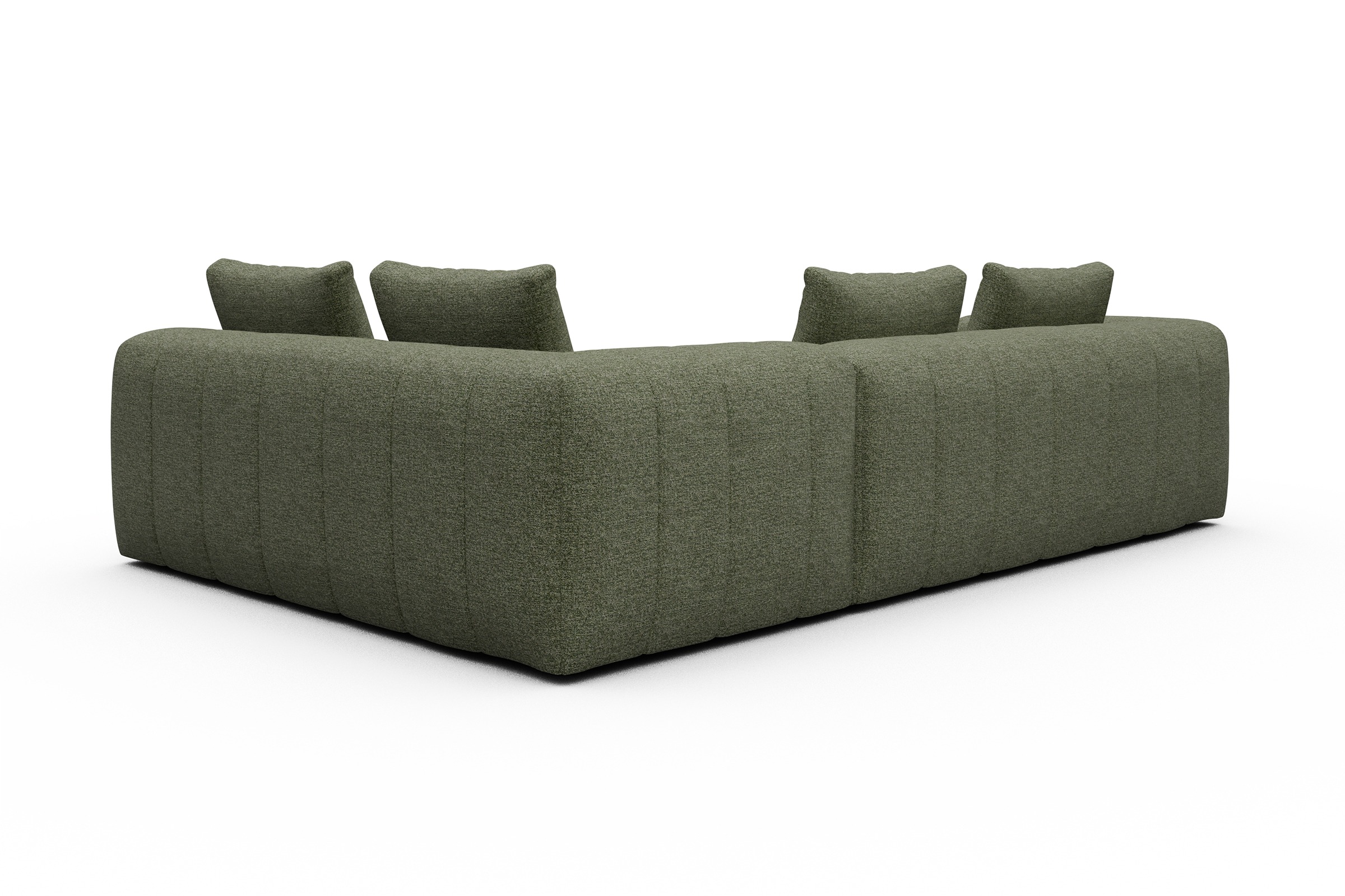 Ecksofa Hugo 2x 2,5-Sitzer Armlehne links Carreno-Vivid-Green