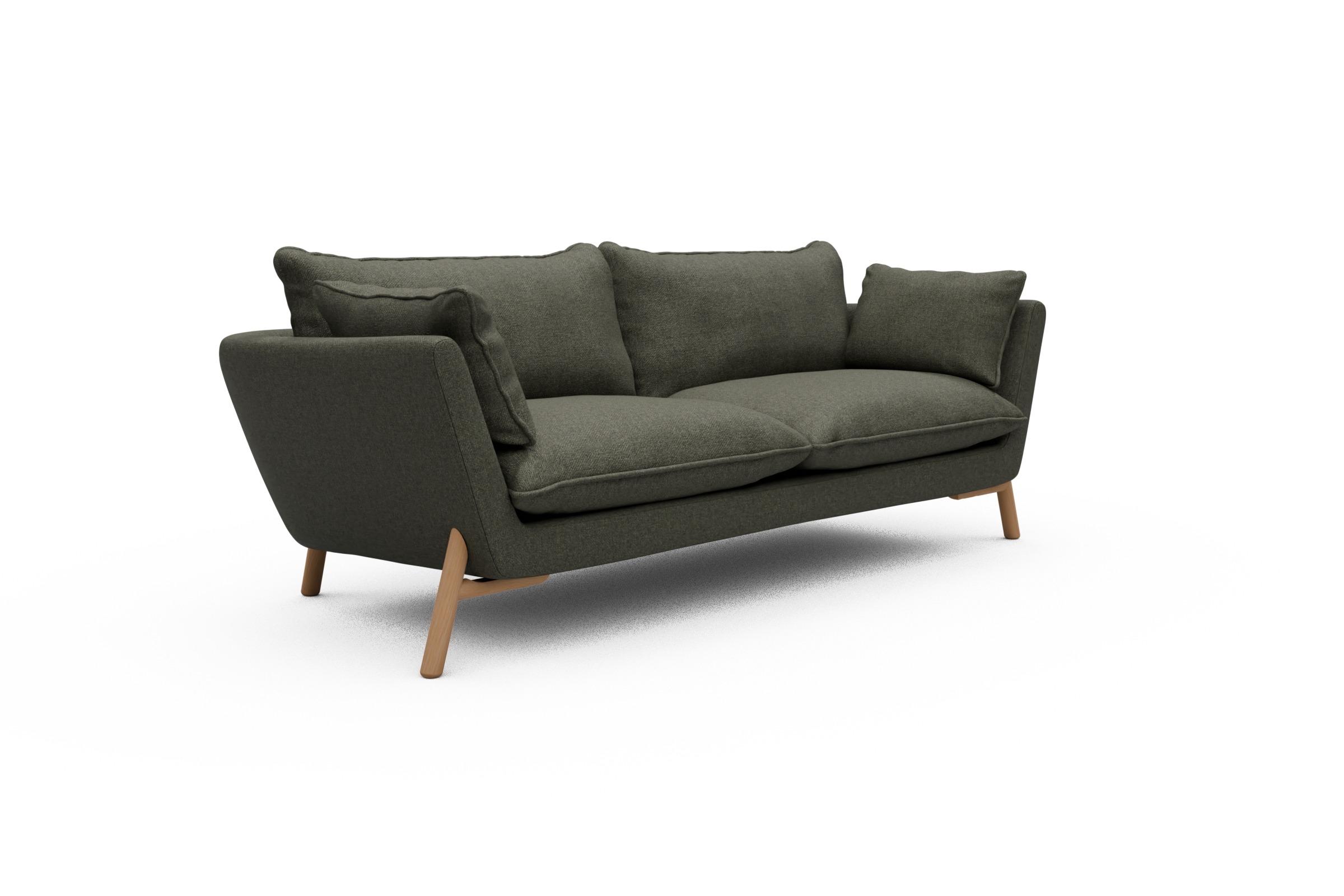 Sofa Emil PREMIUM 3-Sitzer Beinfarbe Eiche Natur Sama-Winter-Moss