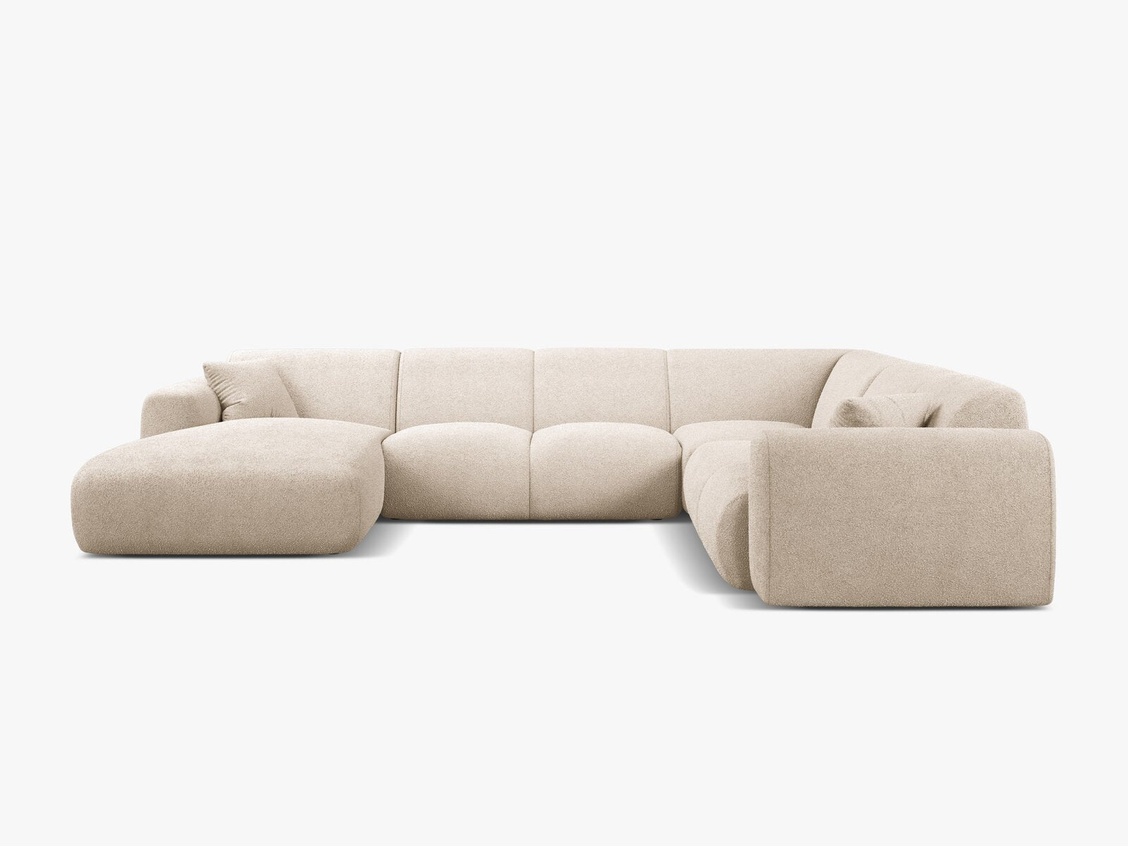 Micadoni Molino Panoramasofa 6-Sitzer Rechts Boucle Baloo Beige