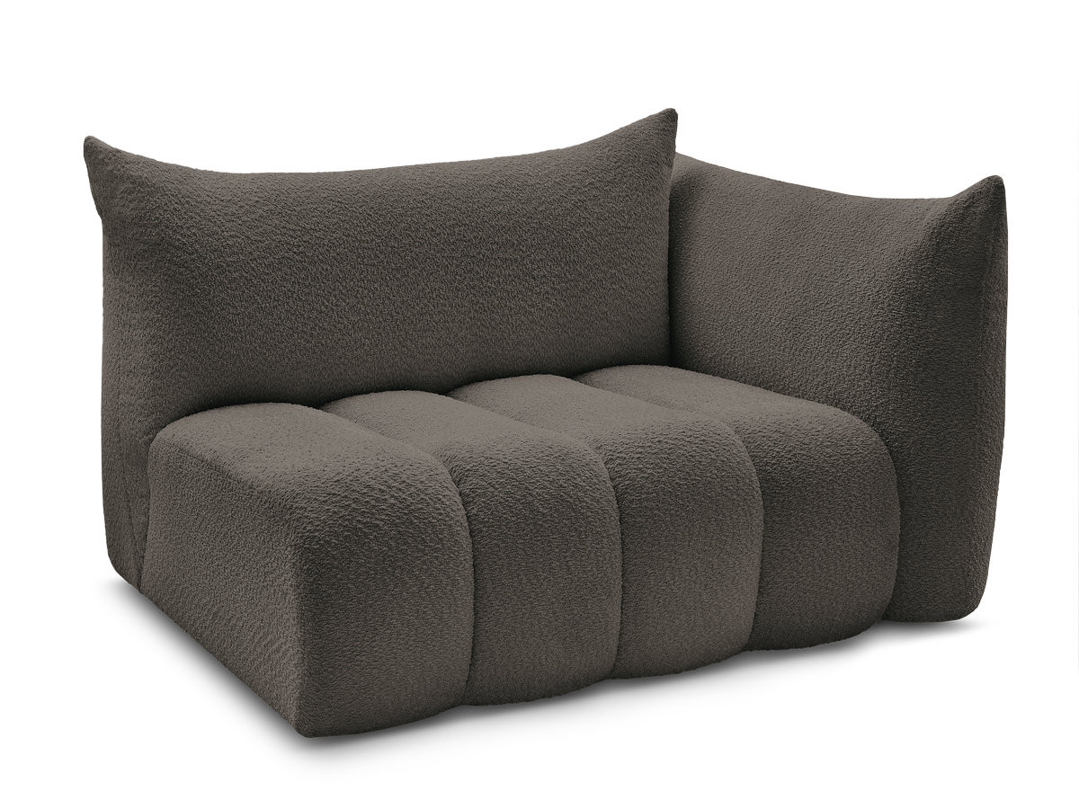 Bobochic Azra Sofamodul 2-Sitzer 143 × 112 cm Bouclé-Stoff Braun Ecke rechts