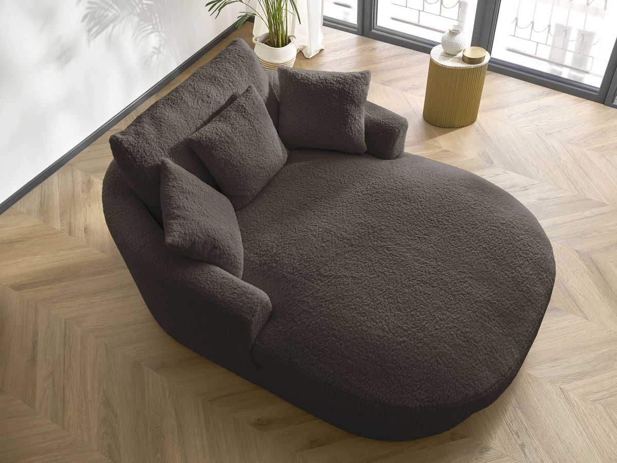 Bobochic Belem Méridienne-Modul Bouclé-Stoff Braun