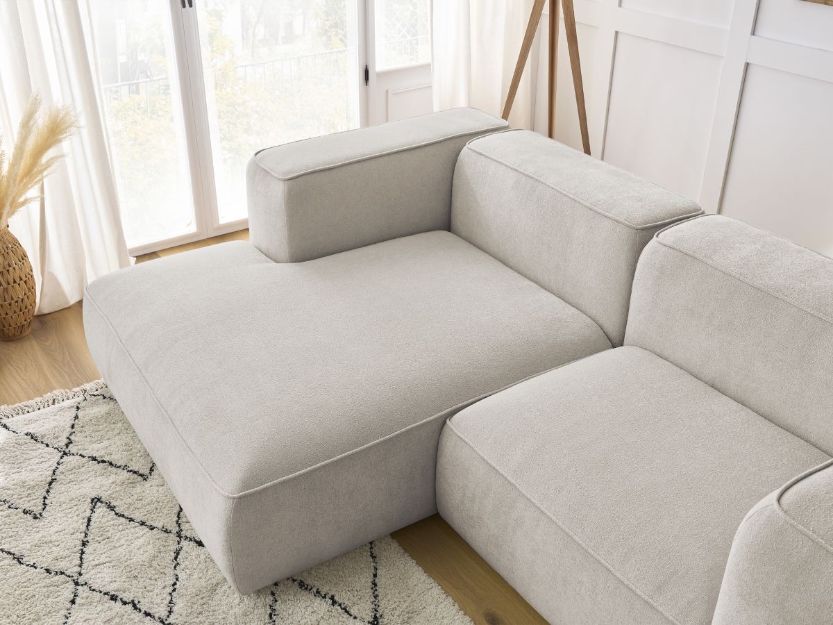 Bobochic Zephyr Ecksofa 260 × 165 cm Strukturstoff Beige Ecke links