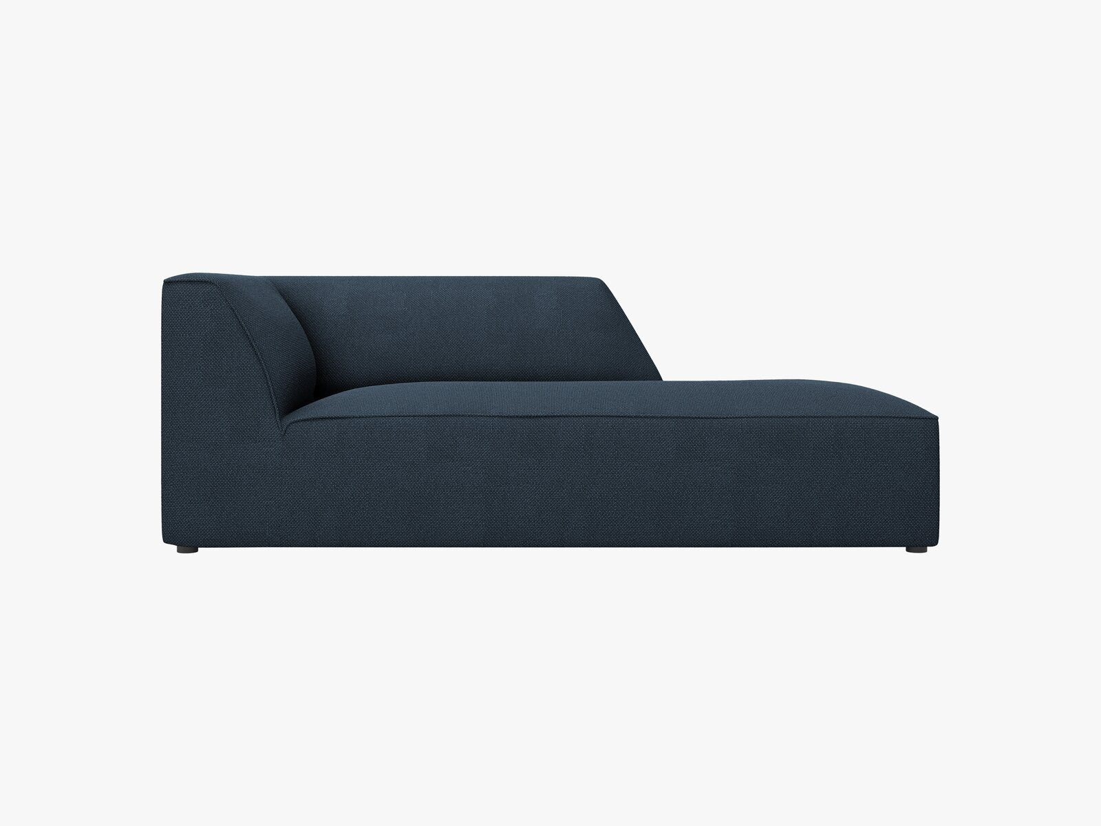 Micadoni Recamiere Ruby 1-Sitzer Rechts Strukturierter Stoff Ottawa Marineblau
