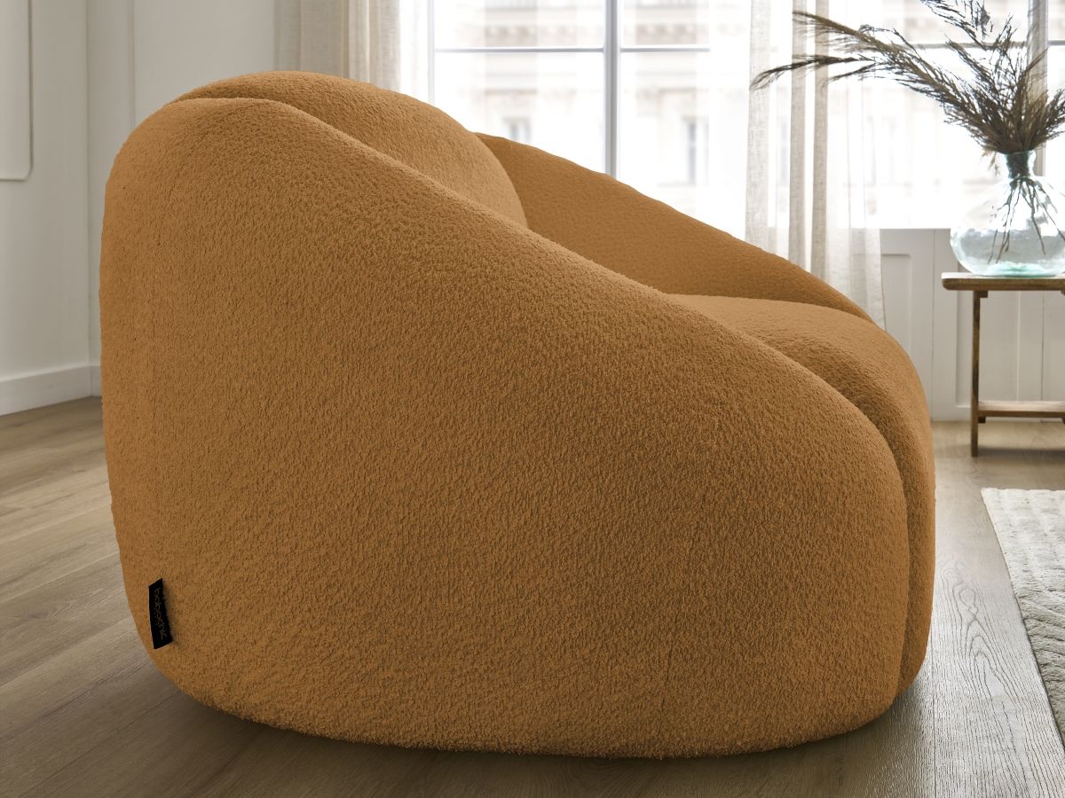 Bobochic Tina Sessel Bouclé-Stoff Gelb