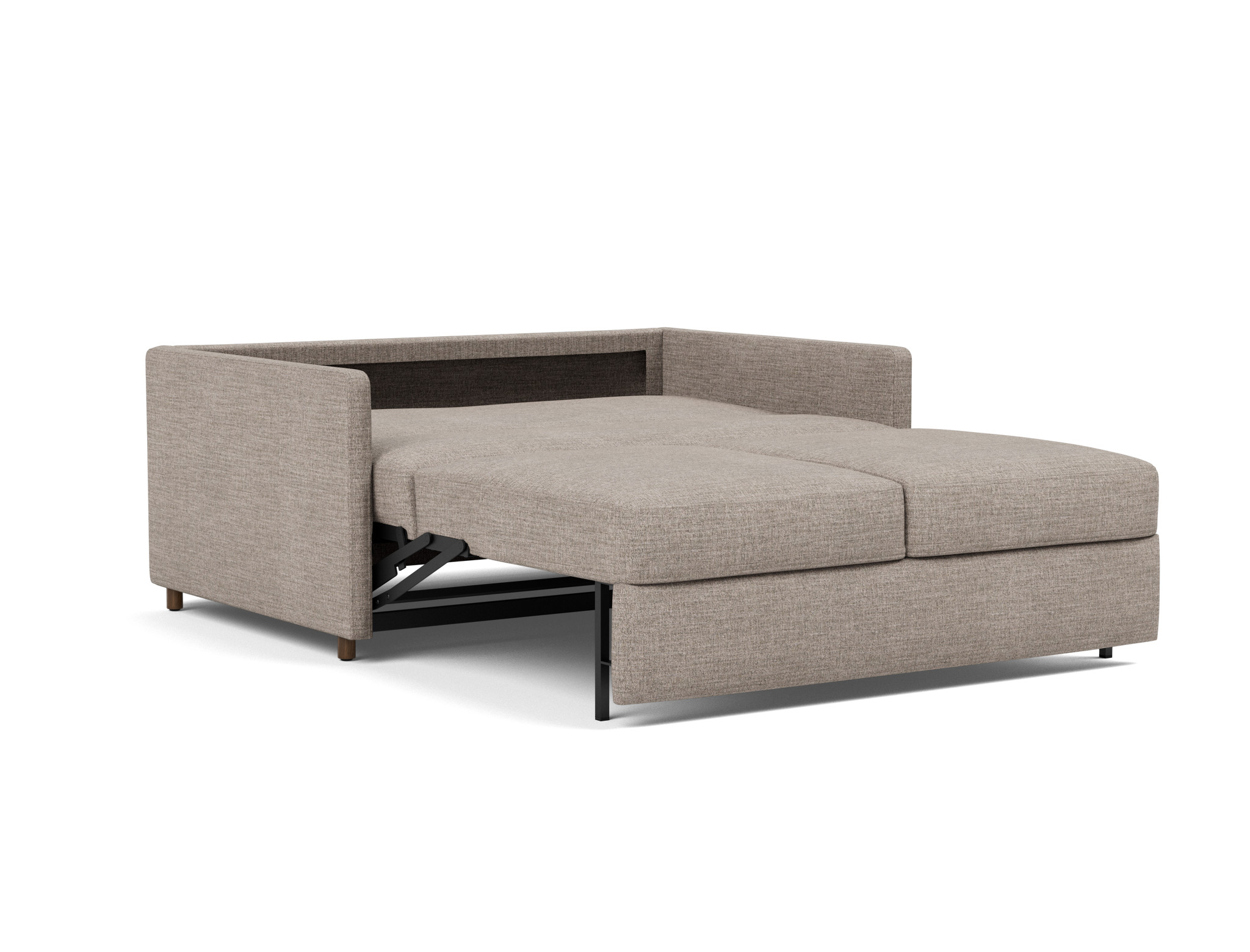 Schlafsofa Neah mit Slim-Armlehnen 140 Chenille Yuveno 472-Warm-Grey