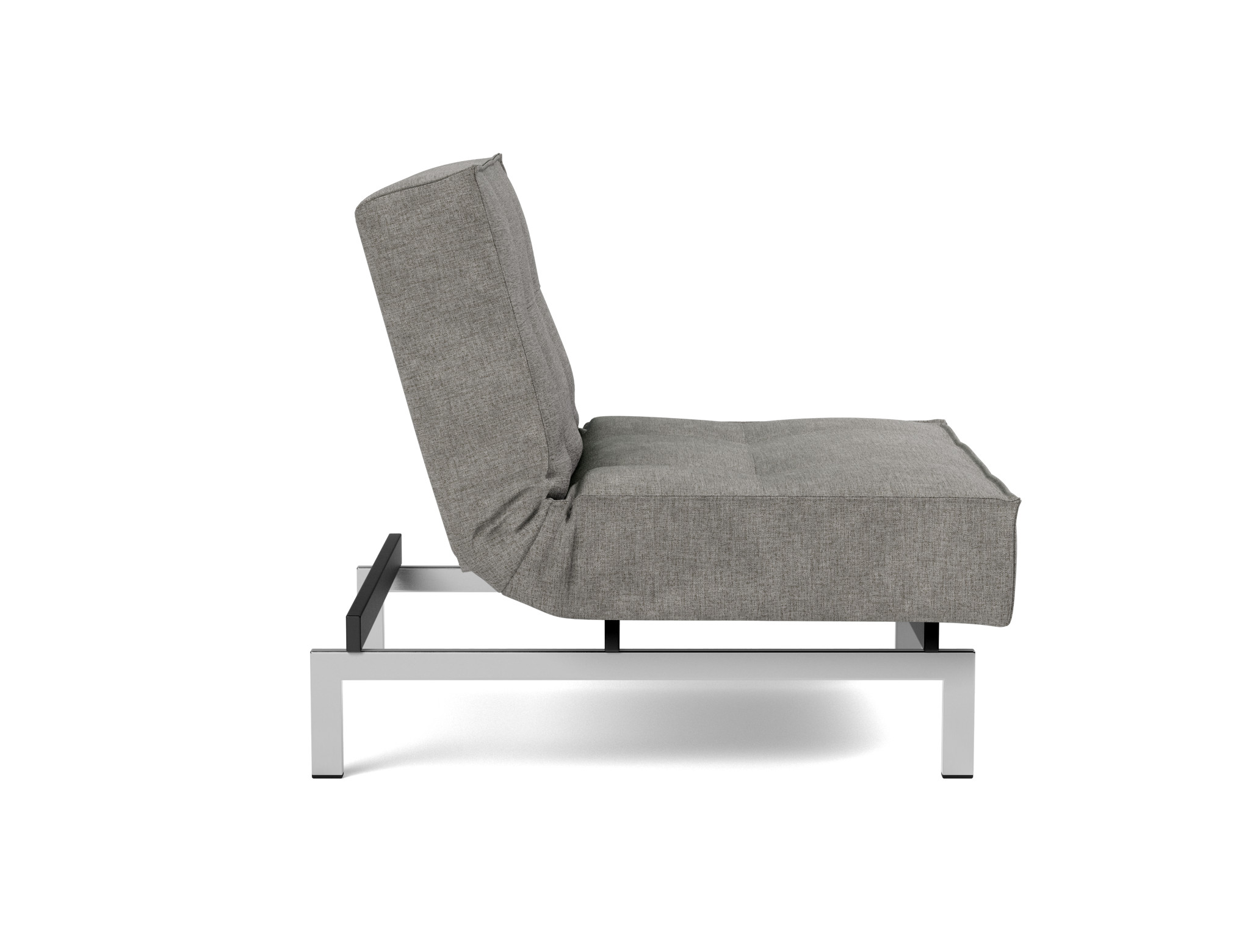 Sessel Splitback Flachgewebe Avella 282-Warm-Grey Beine Chrom