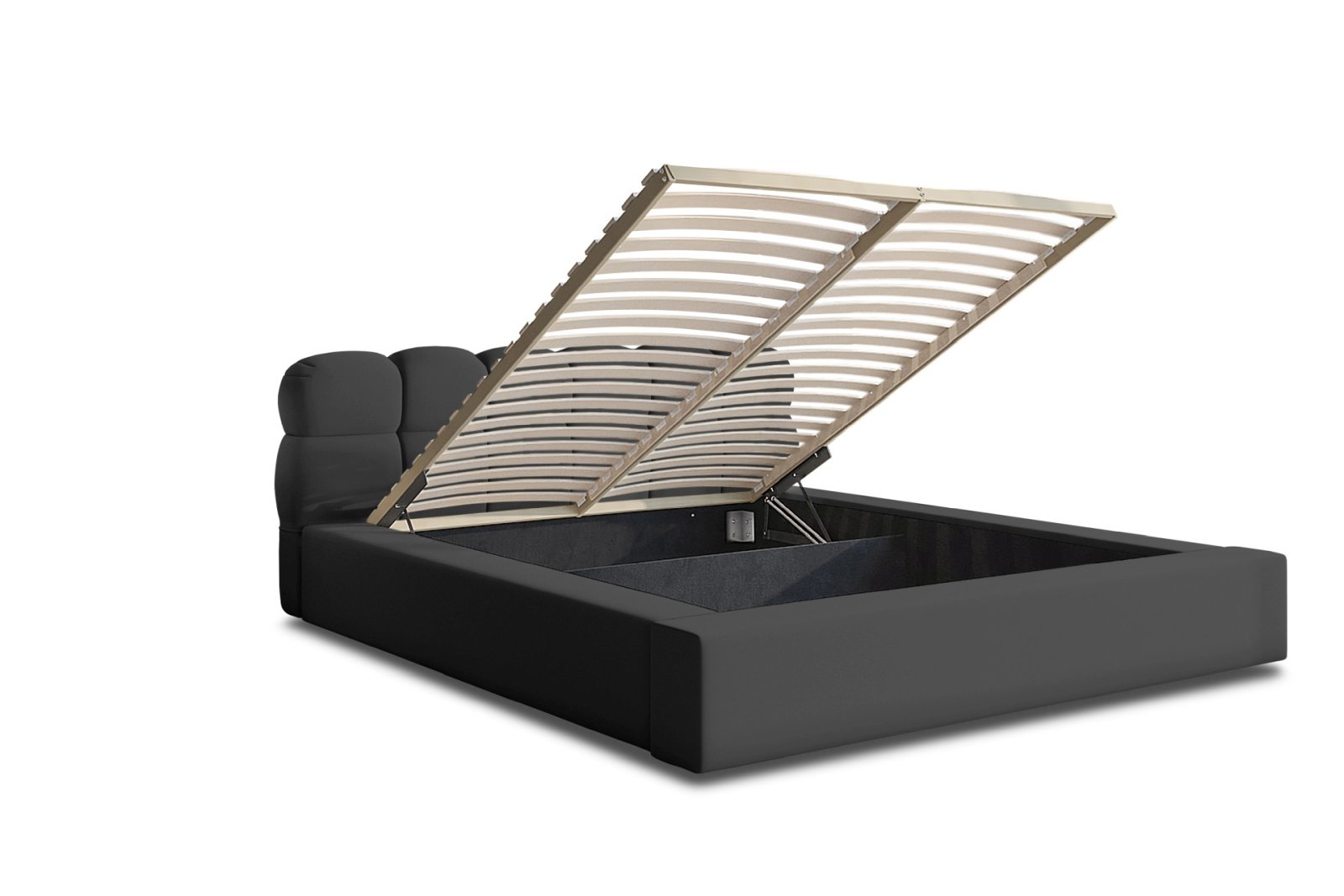 Polsterbett Vento-New Samtstoff 180x200 mit Holzrahmen Piano 17 Schwarz