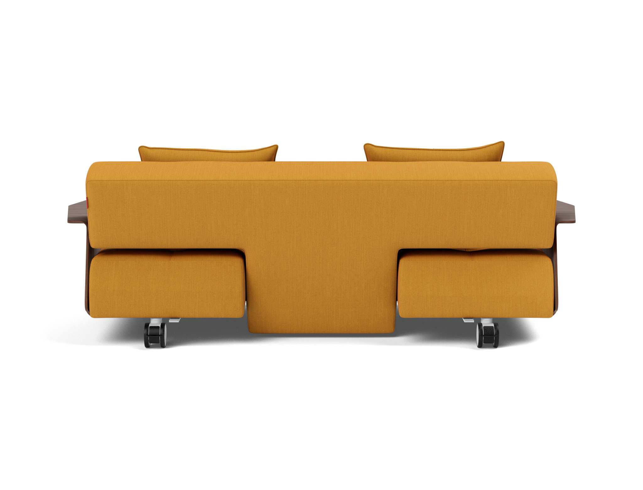 Schlafsofa Long Horn D.E.L. mit Armlehnen Flachgewebe Elegance 507-Burned-Curry