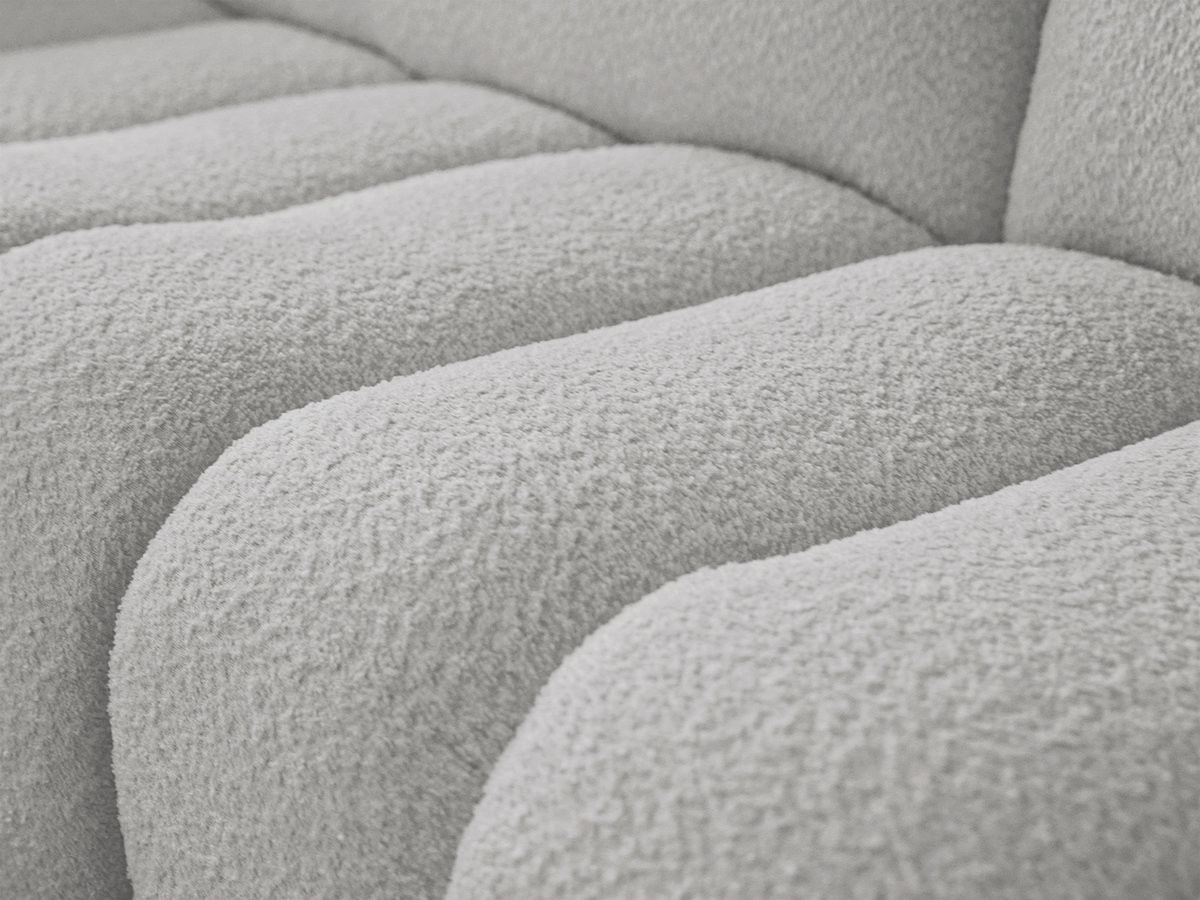 Bobochic Azra Ecksofa 319 × 178 cm Bouclé-Stoff Hellgrau Ecke links
