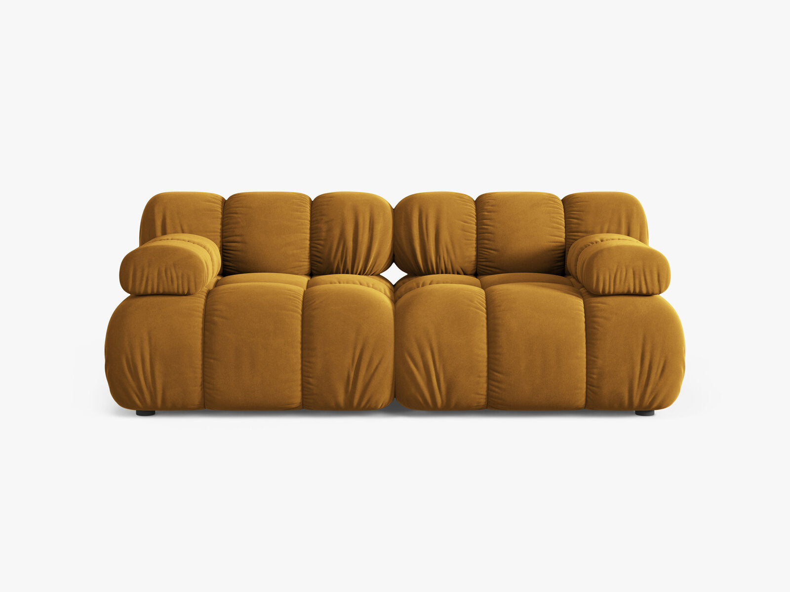 Micadoni Modulares Sofa Bellis 2-Sitzer Samt Bluvel Gelb