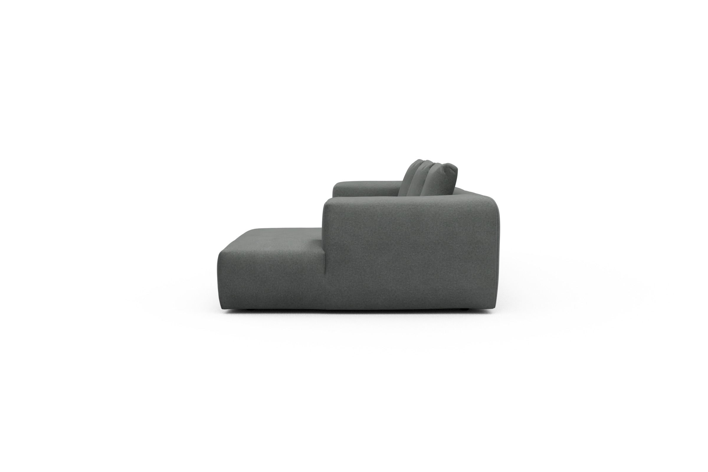 Ecksofa Fred Chaiselongue rechts mit 2,5-Sitzer Satya-Steel