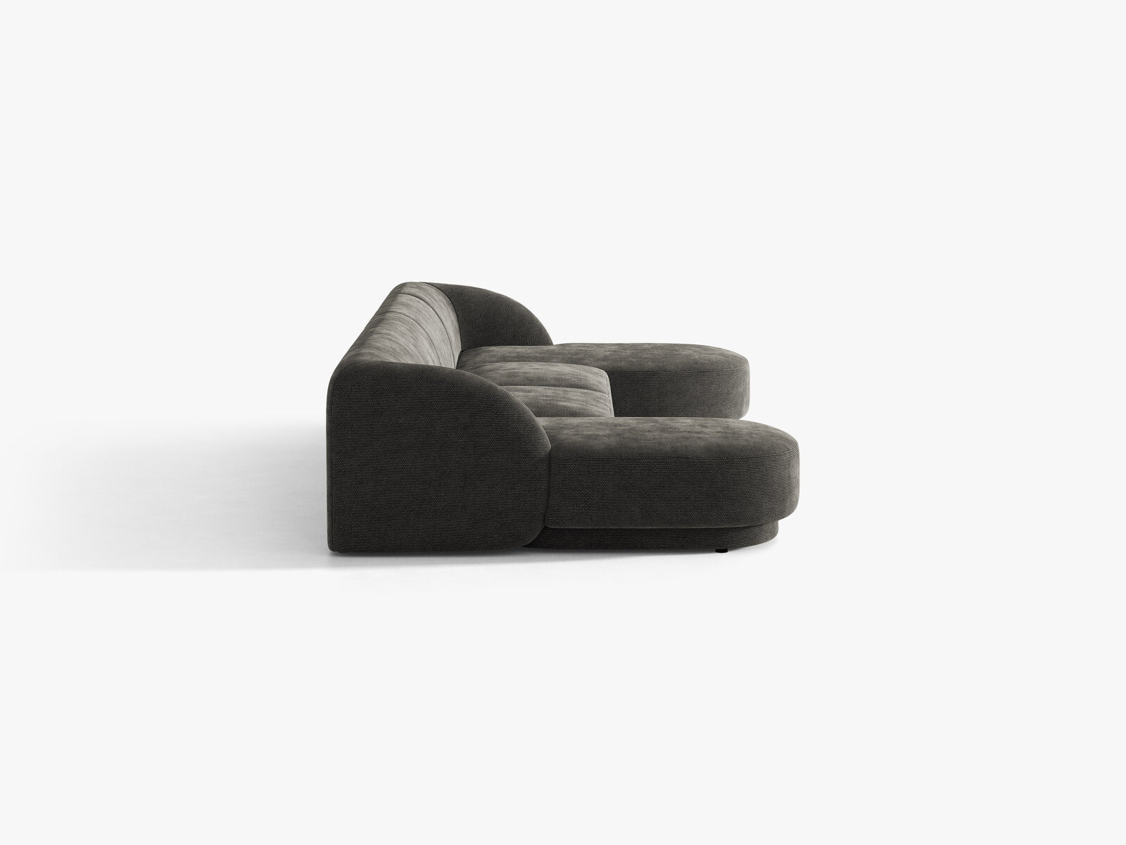 Micadoni Panorama-Sofa Miley 5-Sitzer Chenille Eden Dunkelgrau