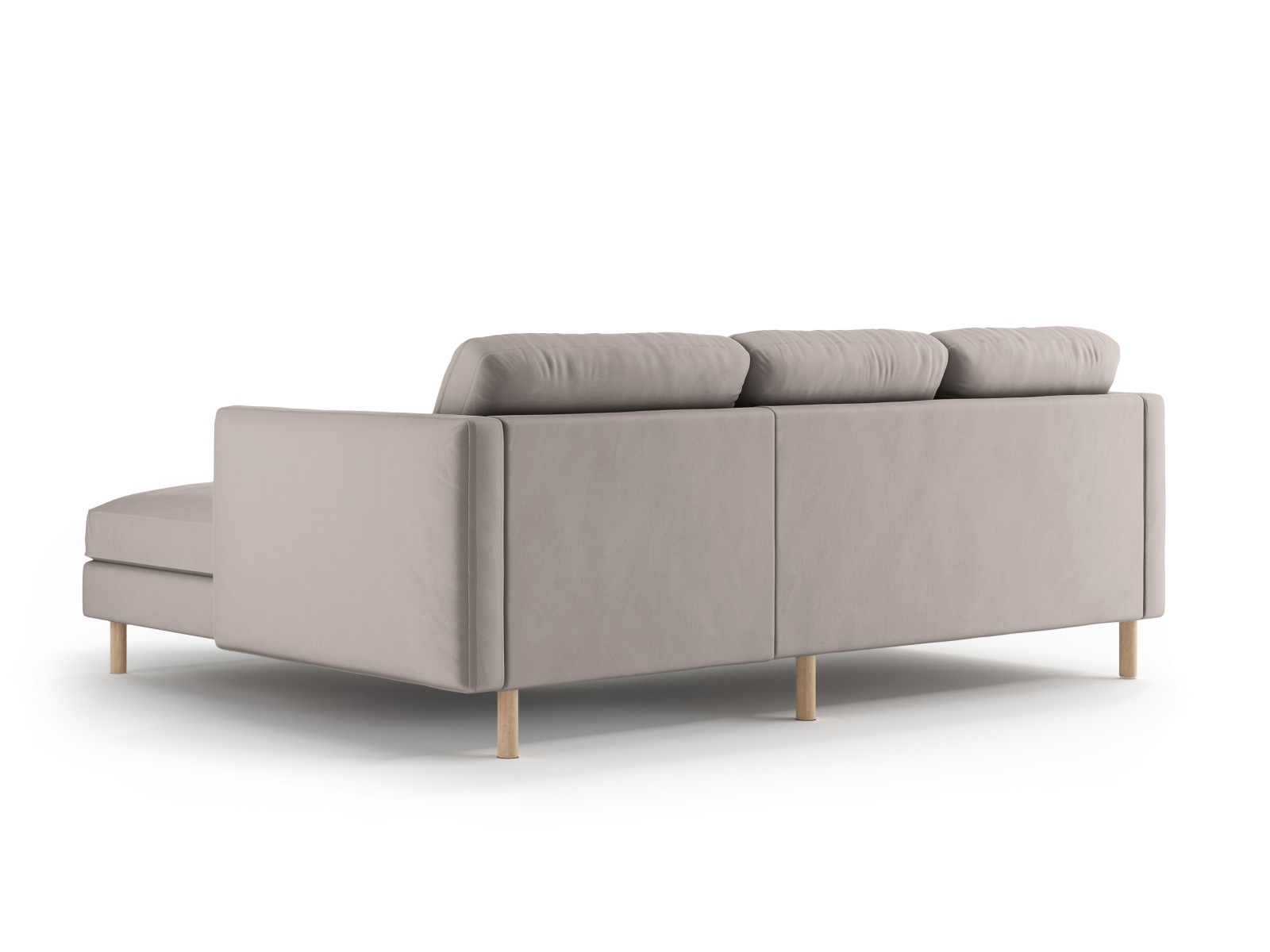 Micadoni Ecksofa Eden 3-Sitzer Rechts Samt Warmes Grau