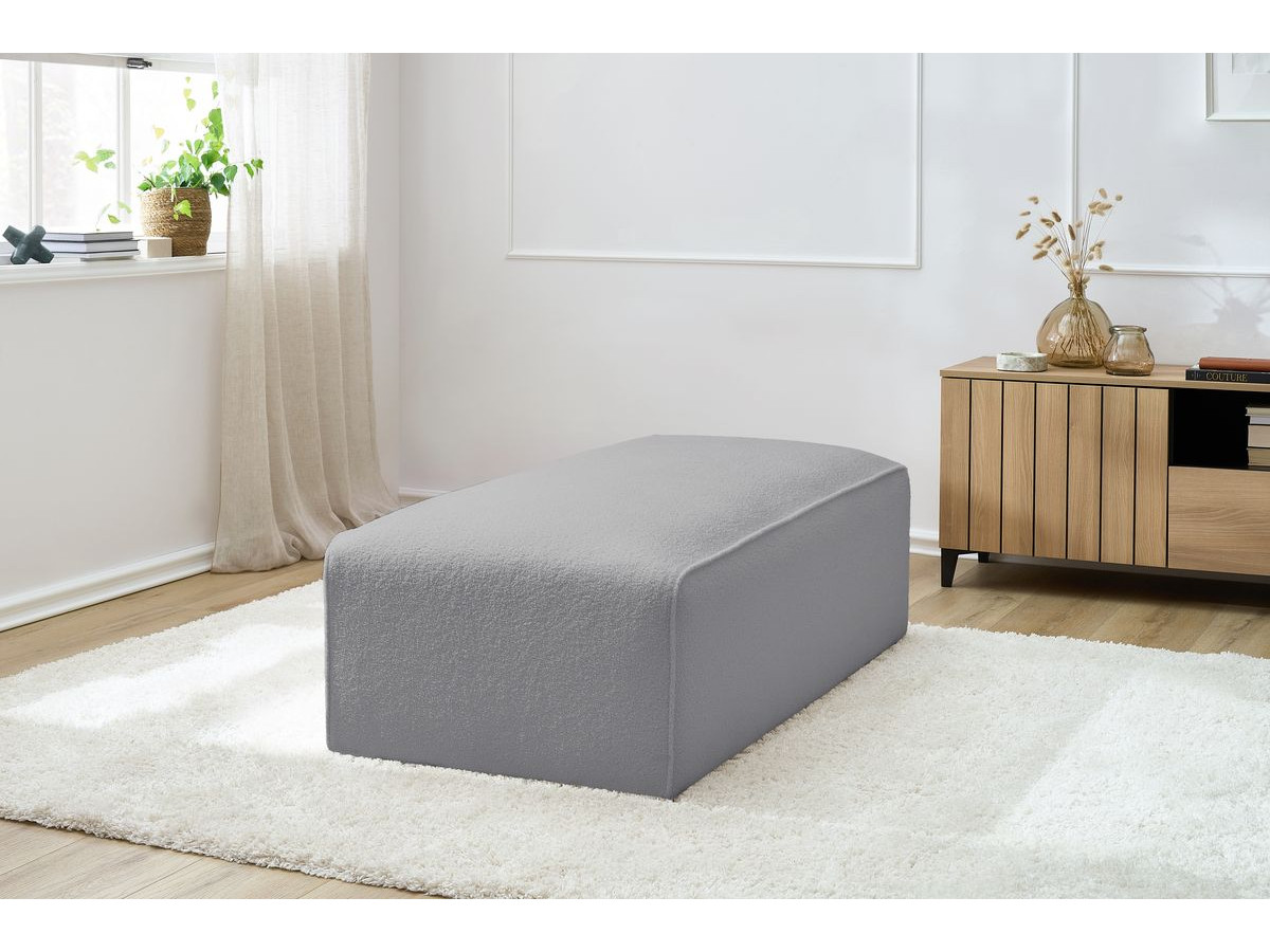 Bobochic Megeve Pouf Bouclé-Stoff Hellgrau