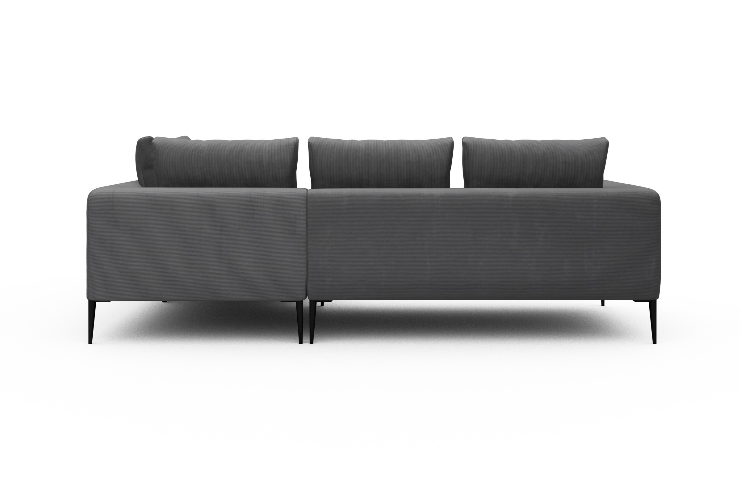 Ecksofa Paul Relax-Ecke rechts mit 2-Sitzer Cordufine-Grey