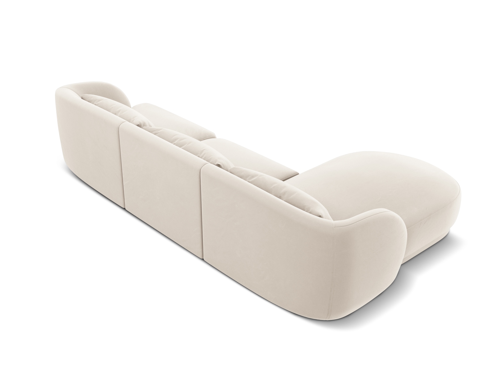 Cosmopolitan Design Ecksofa Tulum 4-Sitzer Samt Bluvel Helles Beige Links