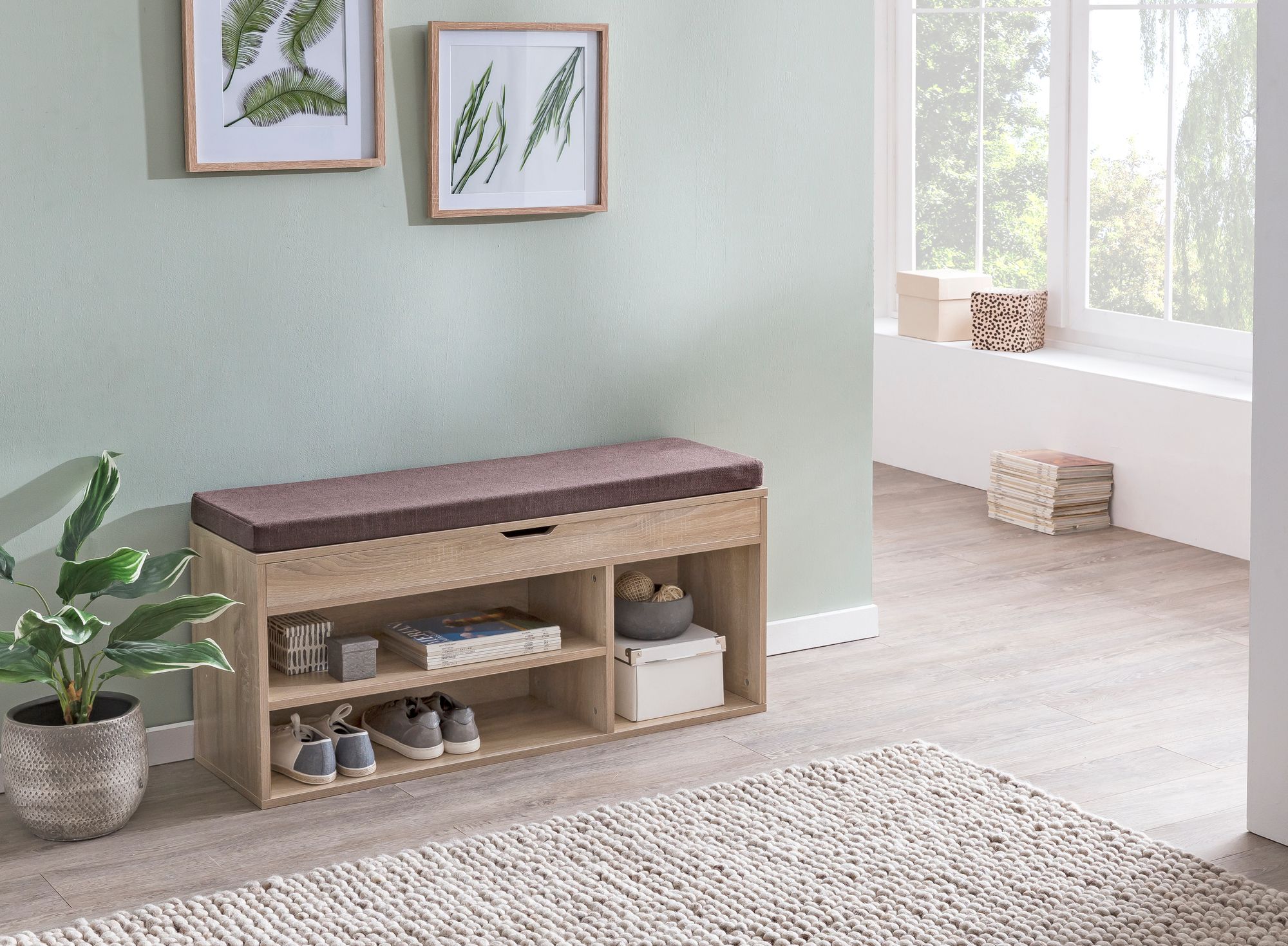 Schuhbank Hrisey Sonoma 104 × 32 × 51 cm
