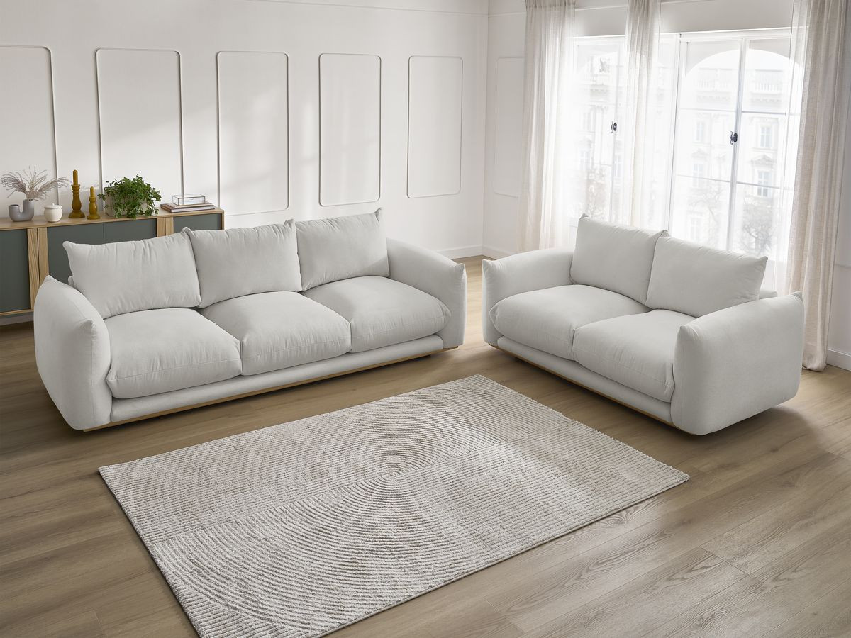 Bobochic Ernest Sofa 5-Sitzer Stoff Hellgrau