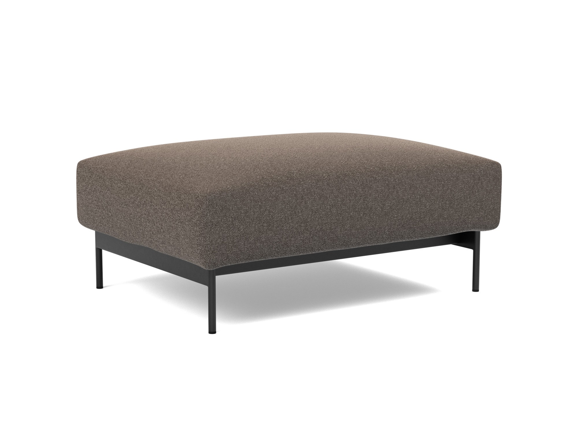 Hocker Malloy Boucle Skandi 530-Taupe Beine Schwarzes Metall