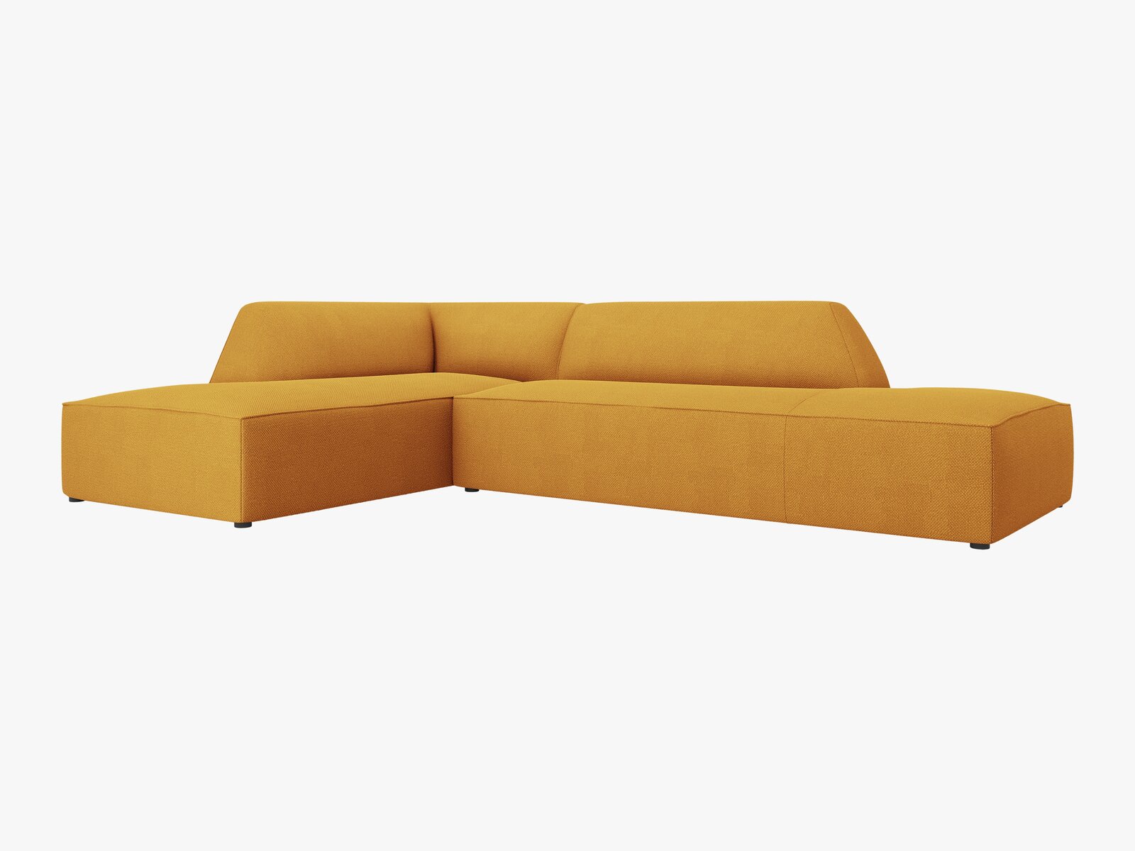 Micadoni Ecksofa Ruby 4-Sitzer Links Strukturierter Stoff Ottawa Gelb