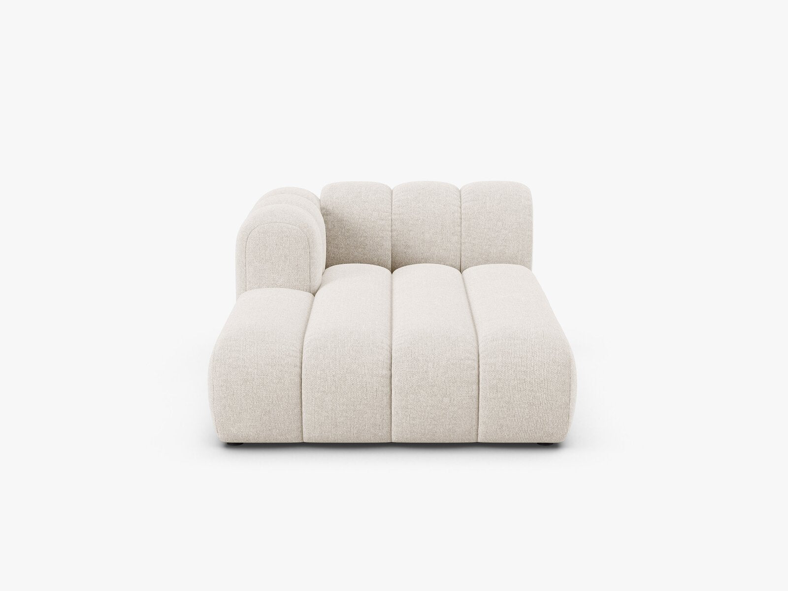Micadoni Recamiere Lupine 2-Sitzer Links Chenille Eden Helles Beige