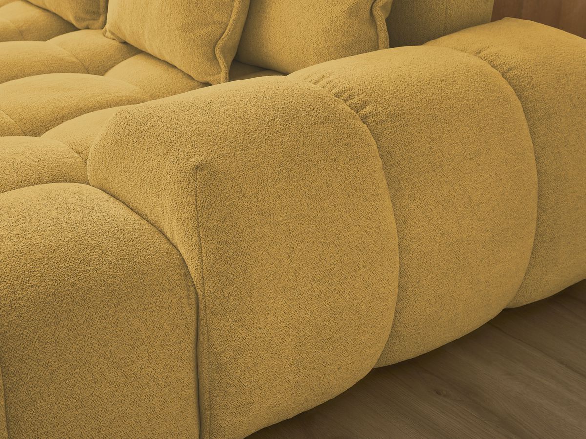 Bobochic Everest Wohnlandschaft mit Pouf, 14 Kissen Melange-Stoff Gelb Ecke rechts