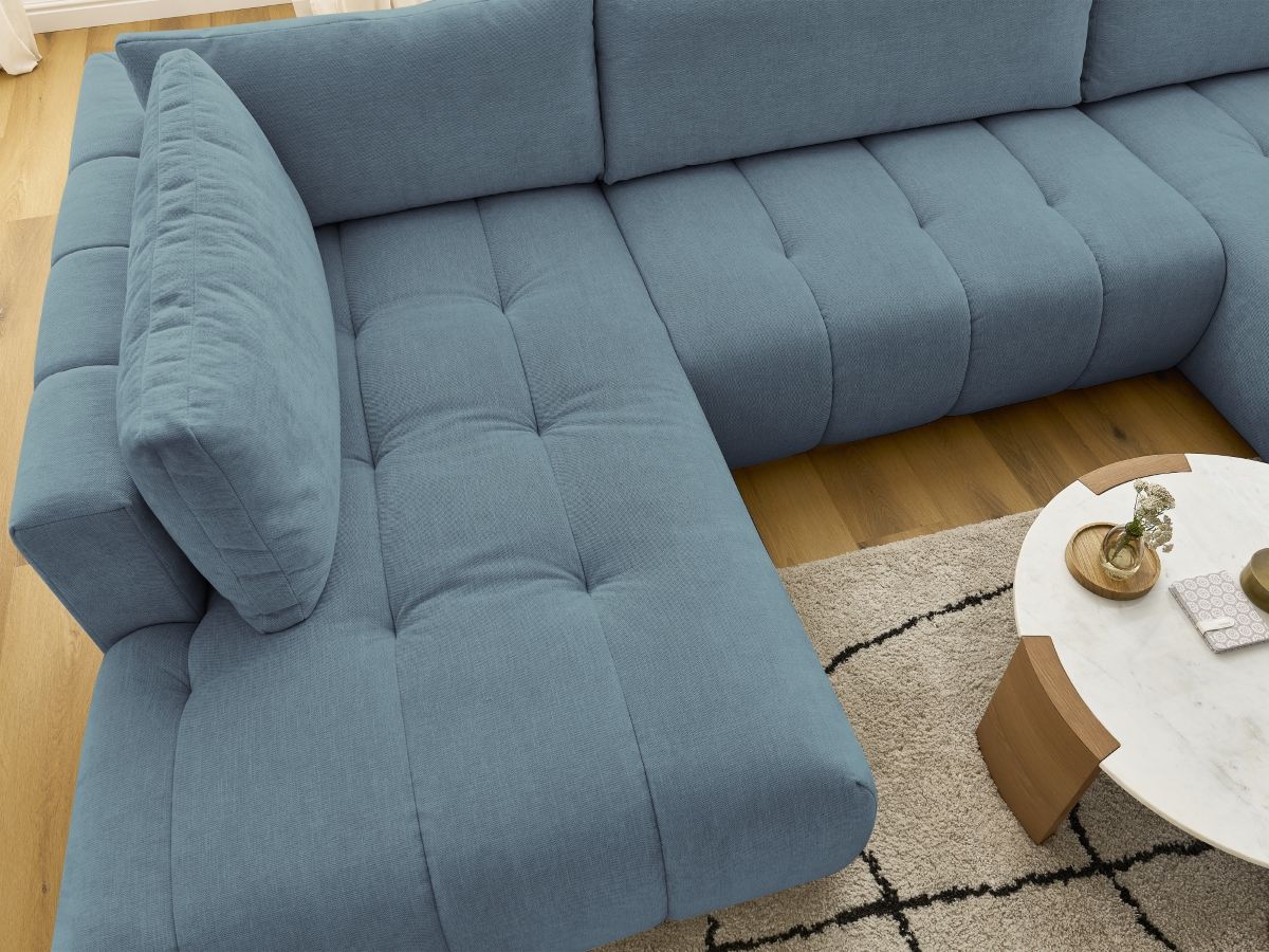 Bobochic Fuji Wohnlandschaft Stoff Hellblau Ecke rechts
