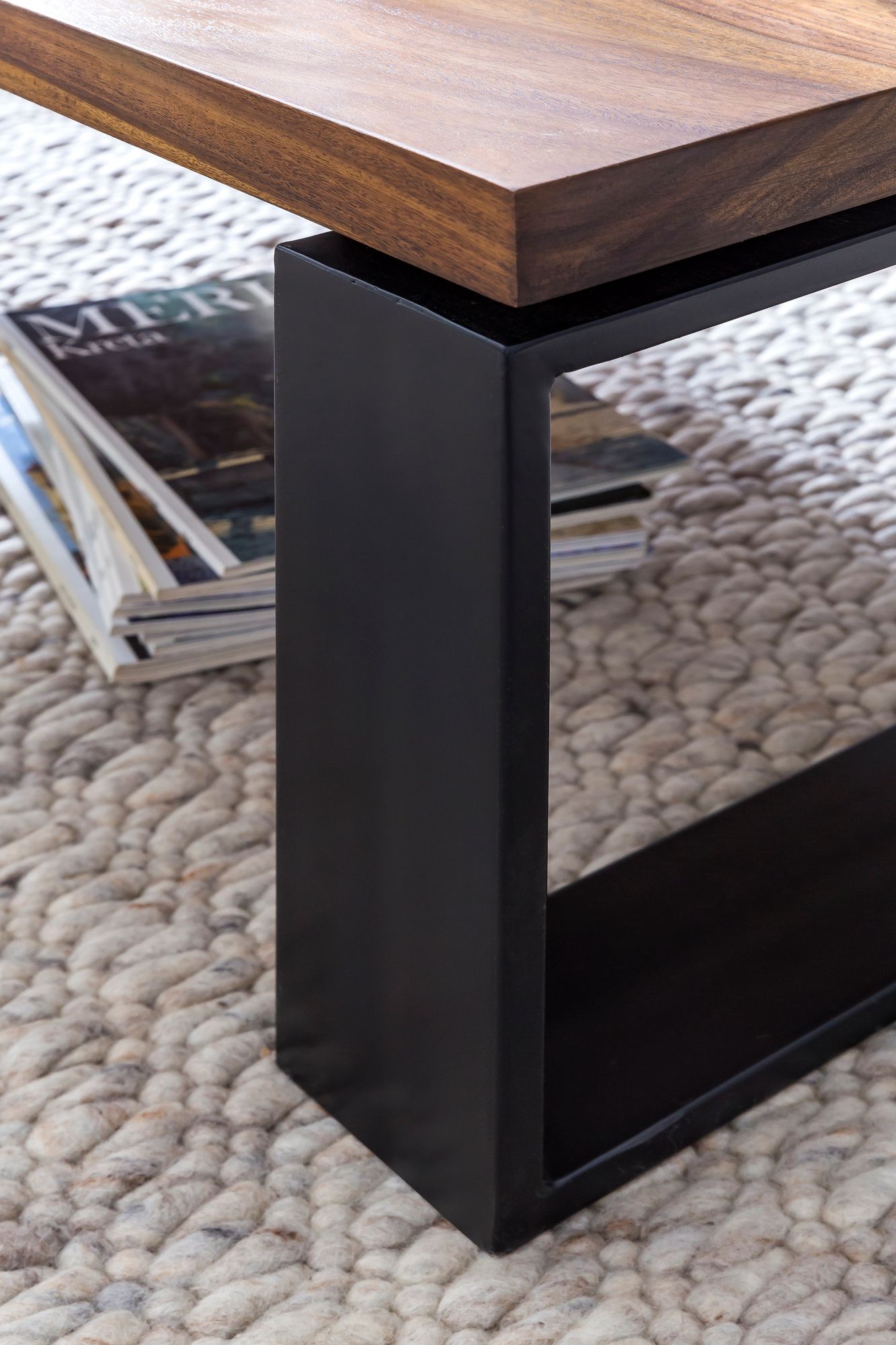Couchtisch Egeskov Massivholz Dunkelbraun 115 × 60 × 35 cm