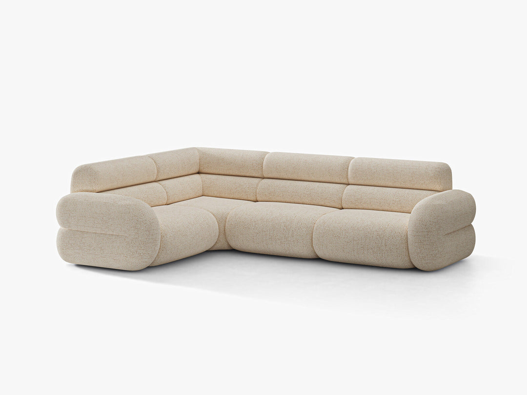 Micadoni Neo Ecksofa 5-Sitzer Rechts Chenille Silencio Helles Beige