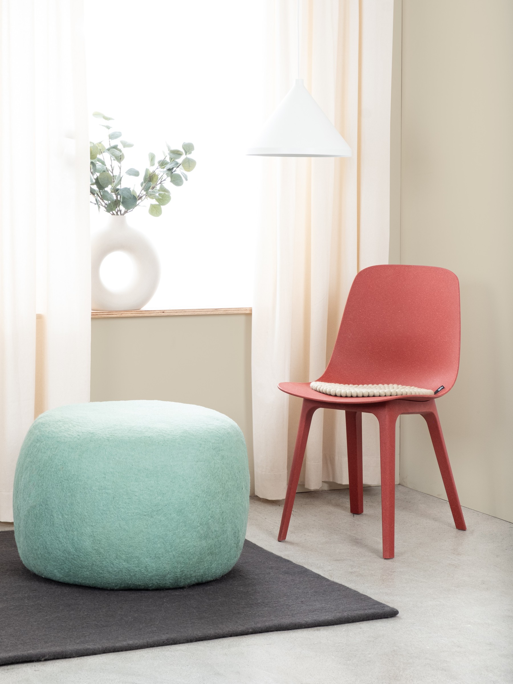 myfelt Fine Colour Pouf Türkis Ø 38 x 14 cm