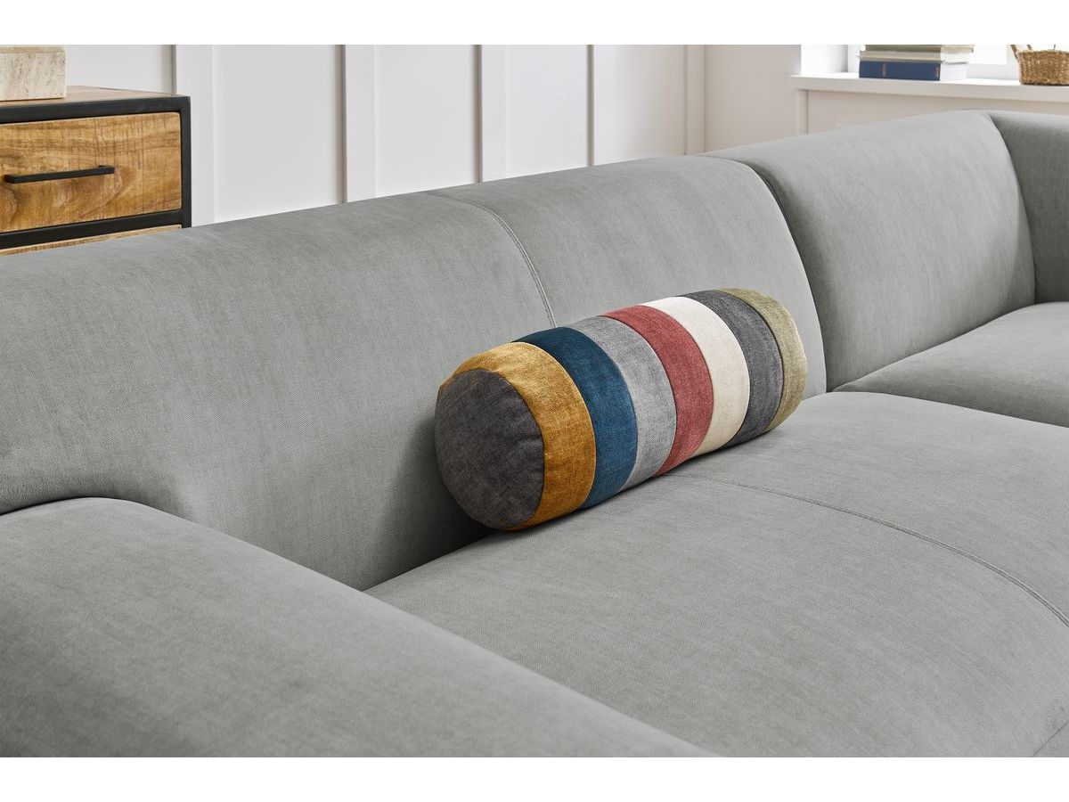 Bobochic Lavena Ecksofa 312 × 220 cm Samt Hellgrau Ecke rechts