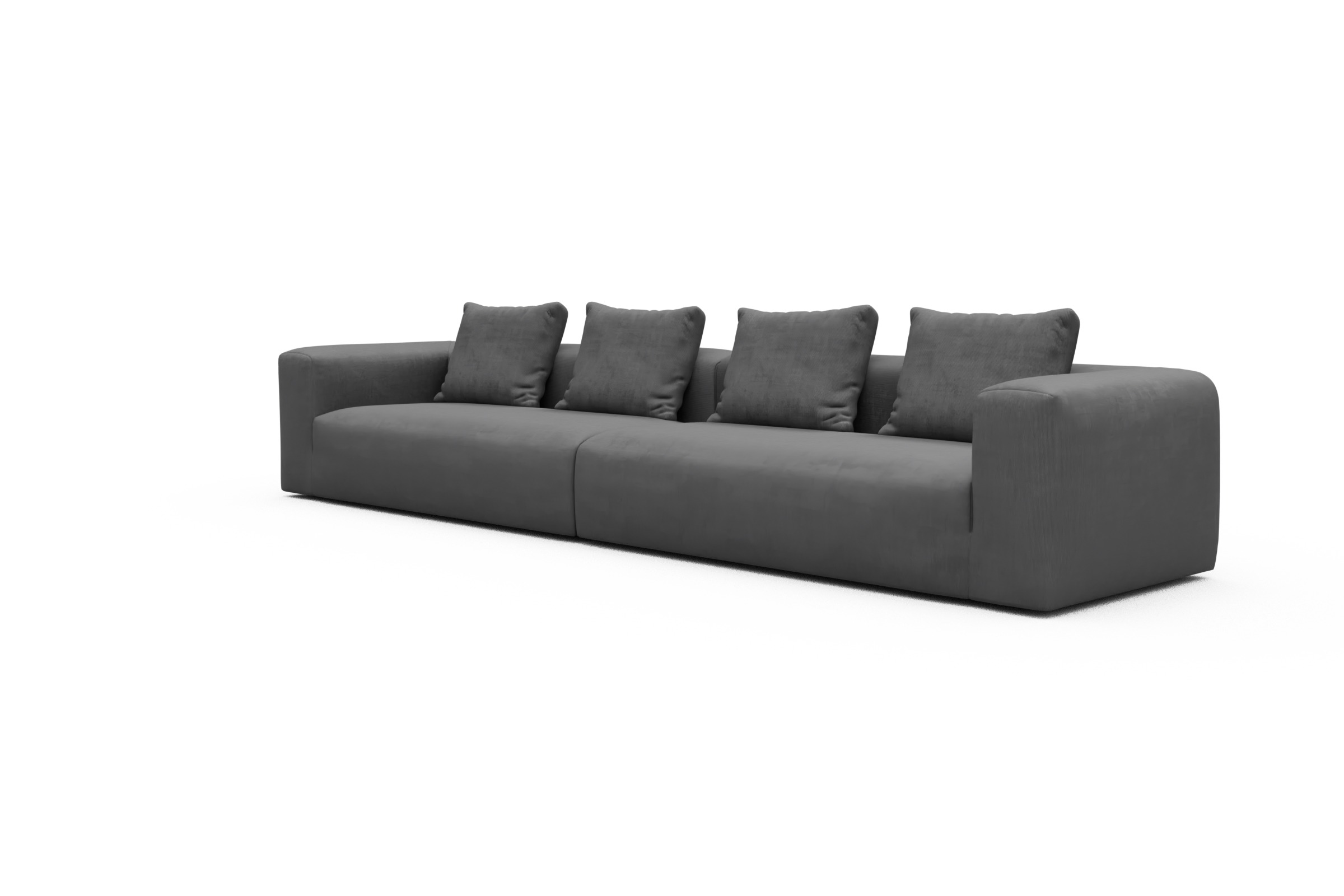 Sofa Modulares XXL Sofa Fred 5-Sitzer Cordufine-Grey