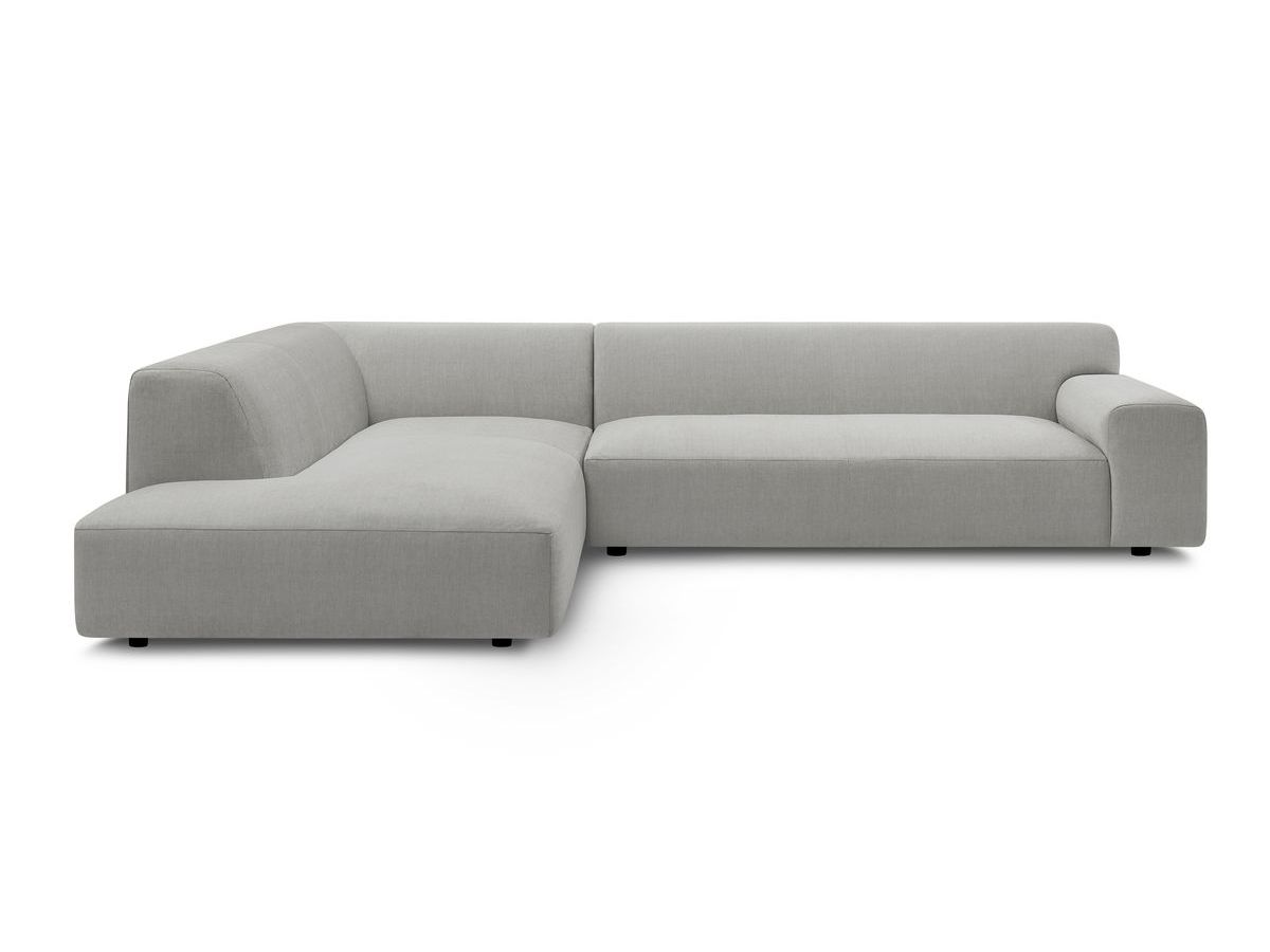 Bobochic Lavena Ecksofa 312 × 220 cm Samt Hellgrau Ecke links