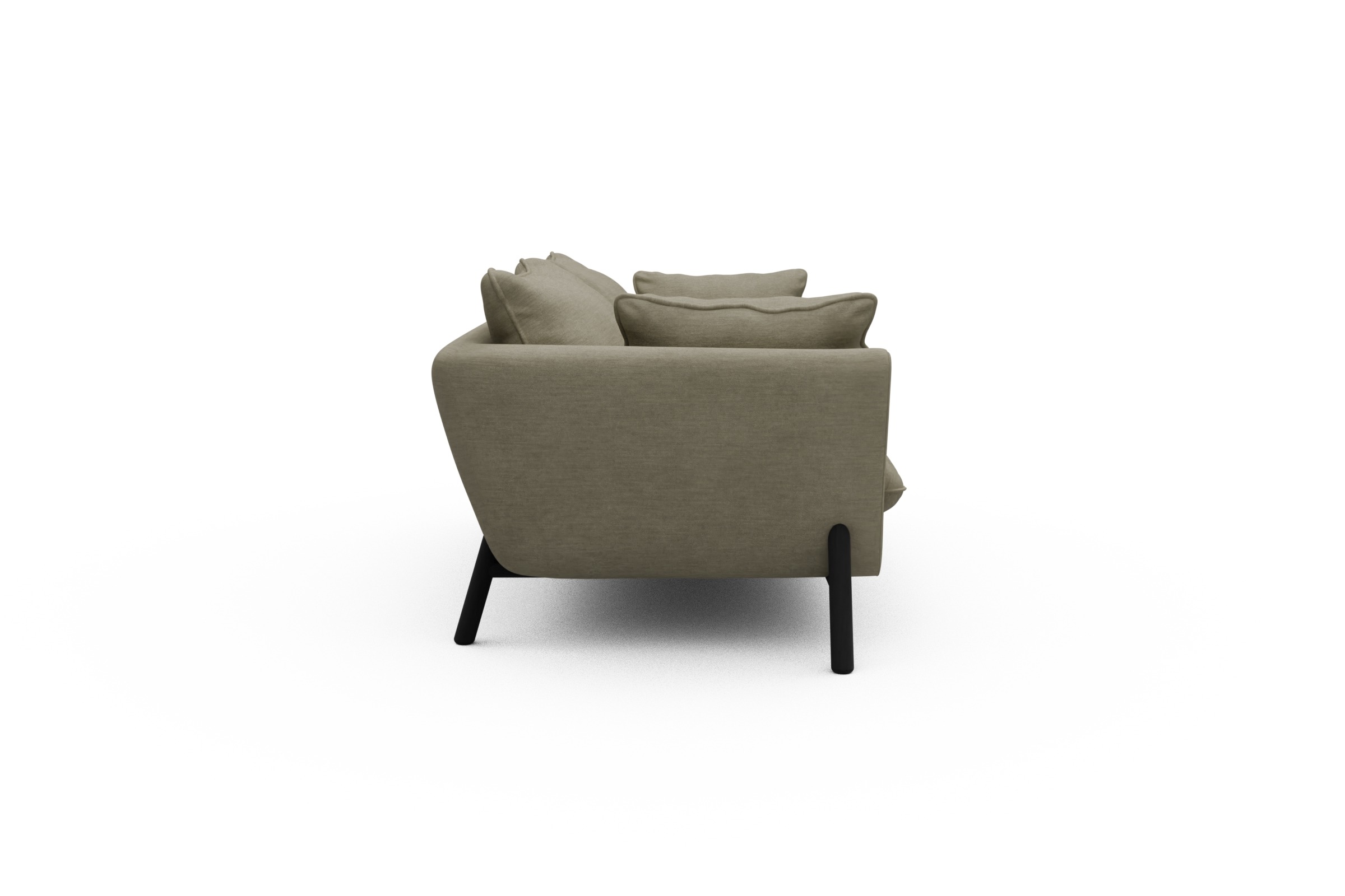 Sofa Emil PREMIUM 2-Sitzer Beinfarbe Eiche Schwarz Vivus-Dusty-Sand
