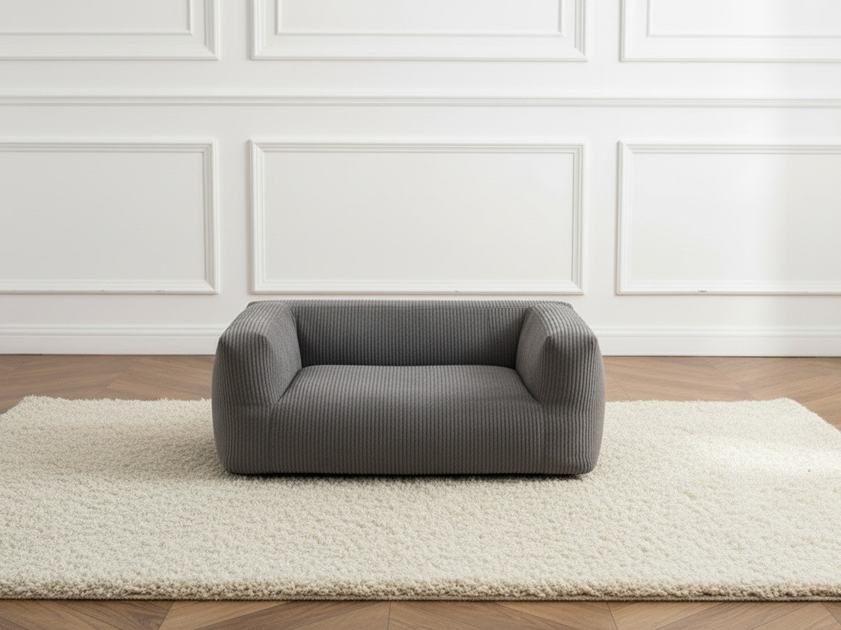Bobochic Salto Hundekorb Cordsamt Dunkelgrau, Größe M (80 cm)