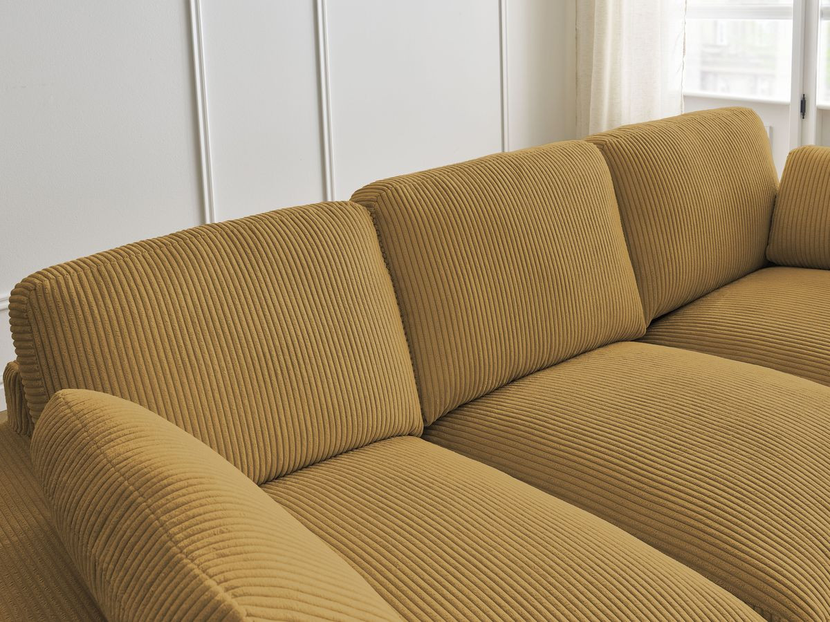 Bobochic Belair Sofa 3-Sitzer 220 × 93 cm Cordsamt Gelb
